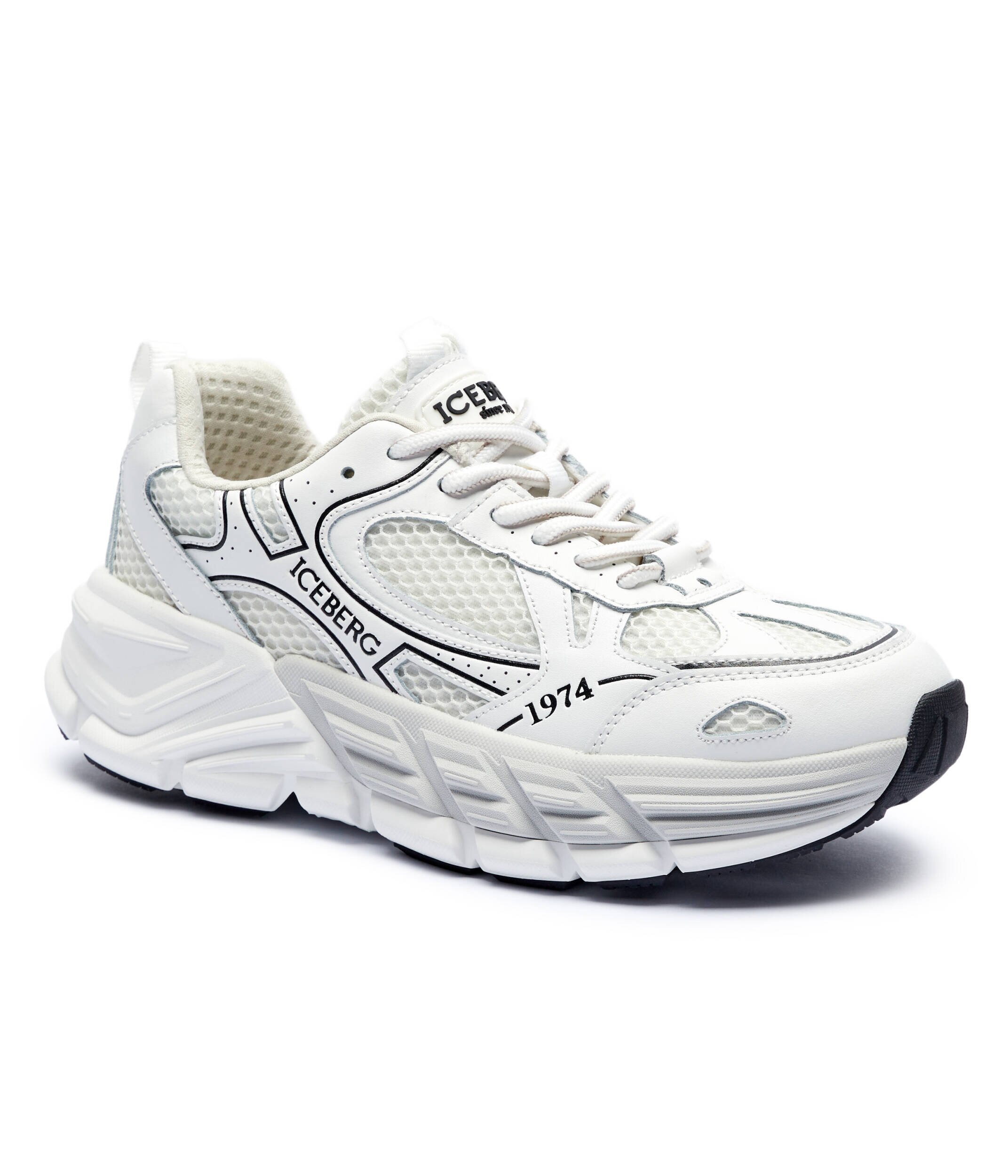 Iceberg Sneakers cu adaos de piele