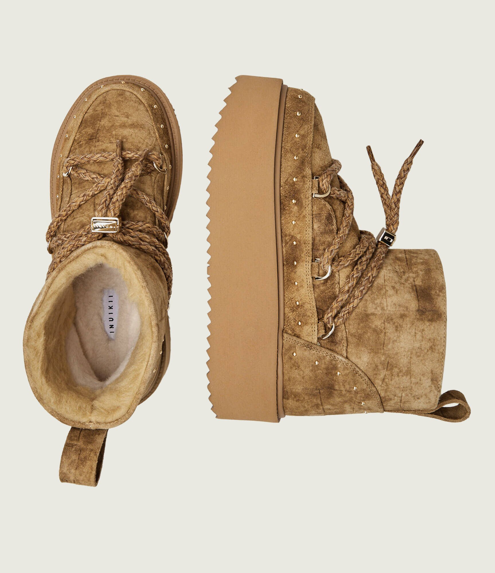 Inuikii Bocanci Croco Platform | piele întoarsă