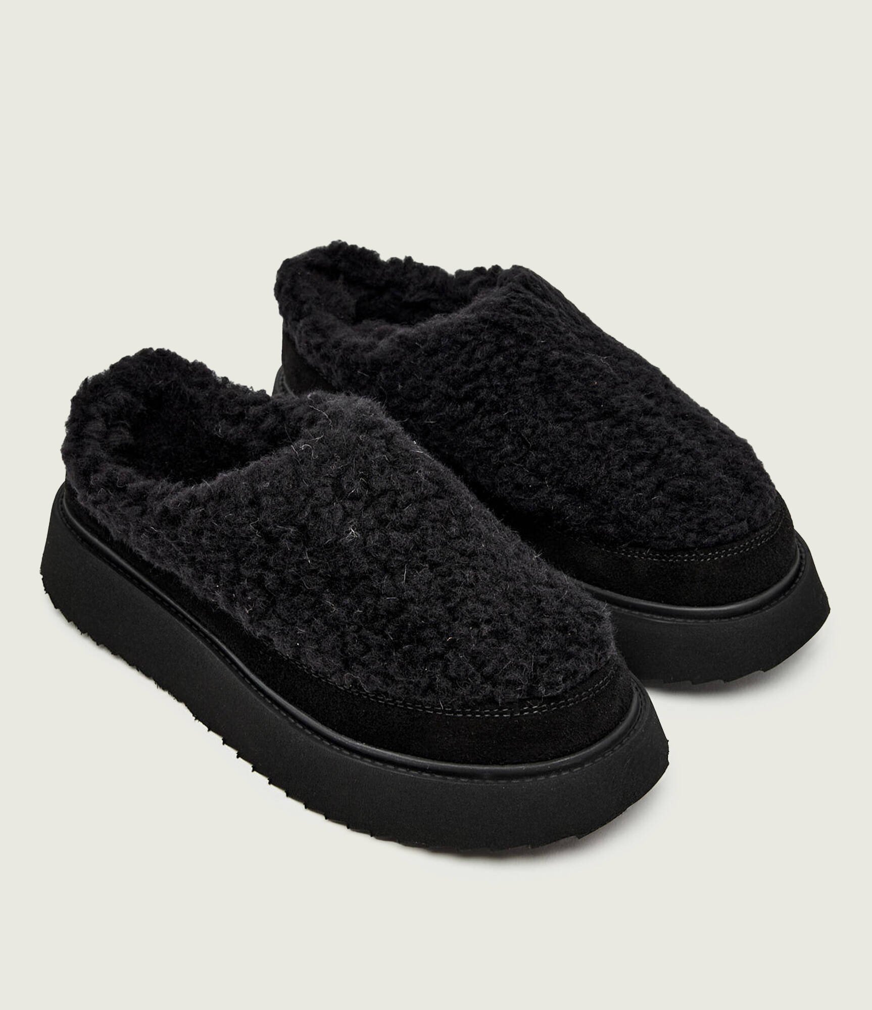 Inuikii Bocanci CURLY MICRO | shearling cu adaos de piele