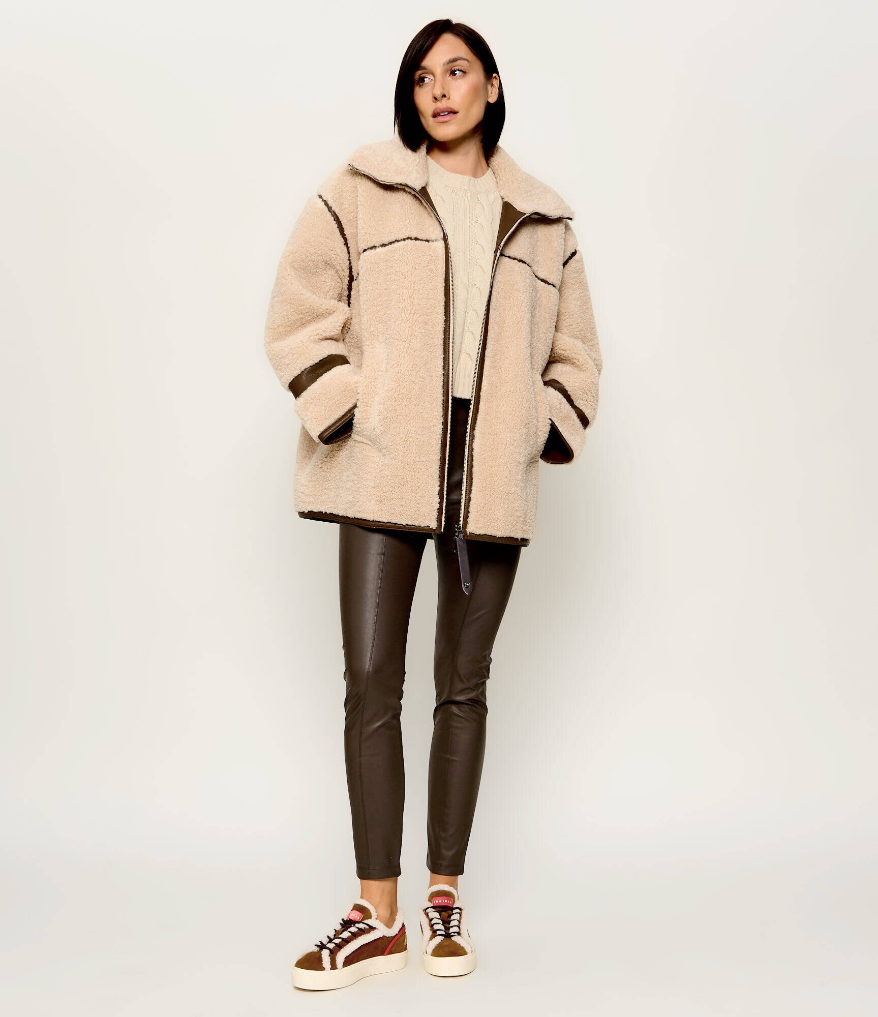 Inuikii Căptușite sneakers Lila Lace-Up | piele întoarsă | shearling cu adaos de lână
