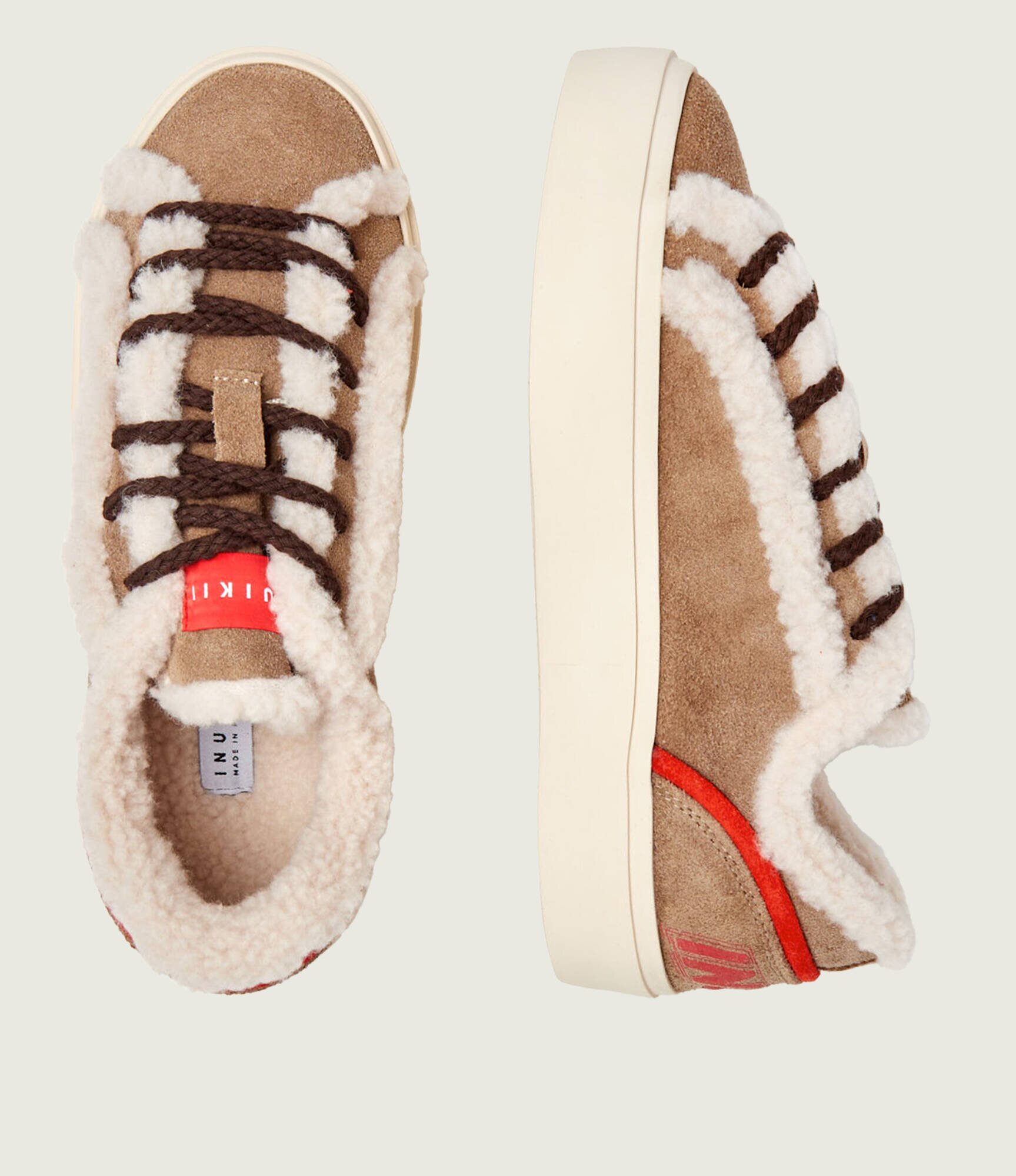 Inuikii Căptușite sneakers Lila Lace-Up | piele întoarsă | shearling cu adaos de lână
