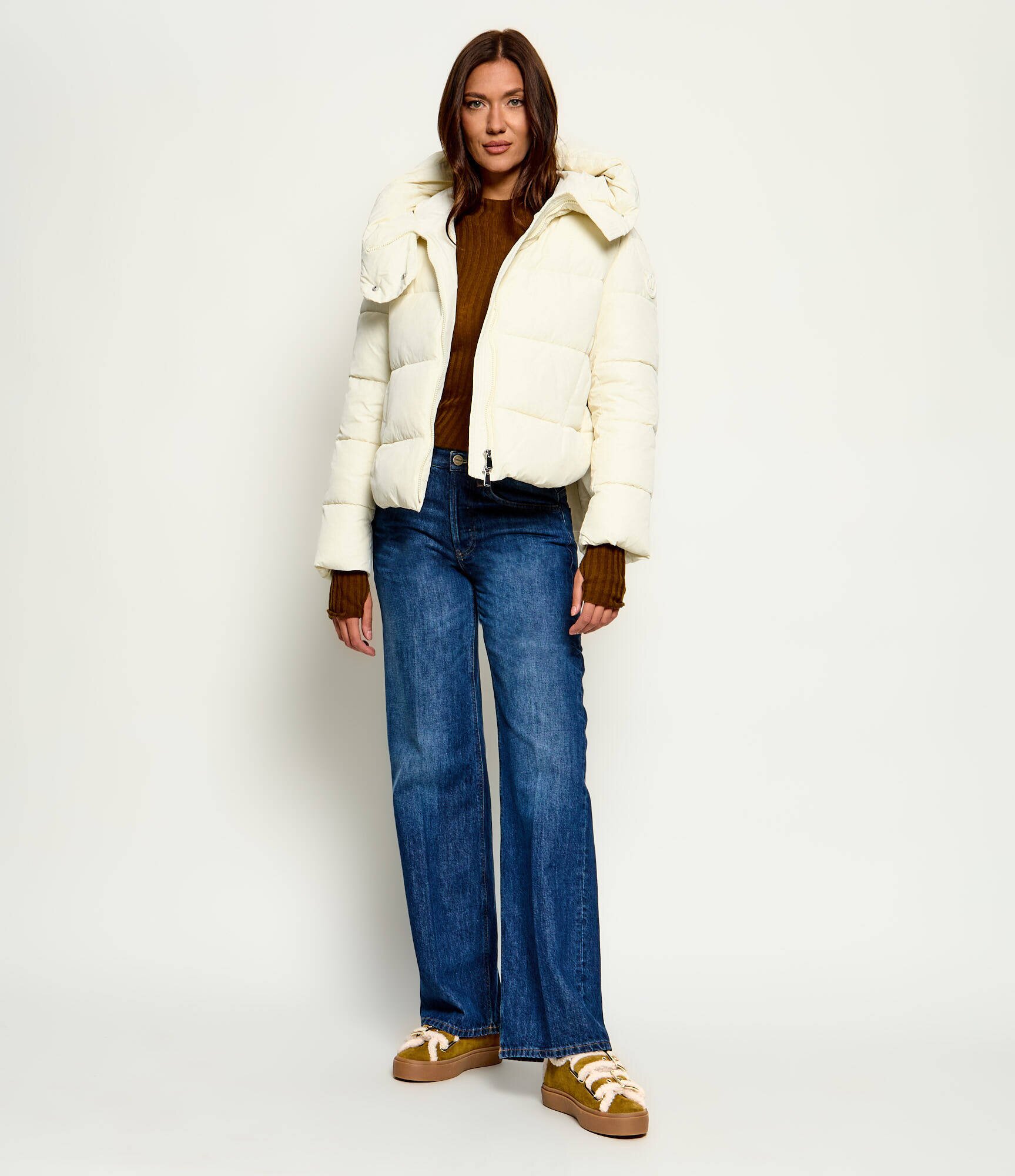 Inuikii Căptușite sneakers Low Velcro Buckle | piele întoarsă | shearling