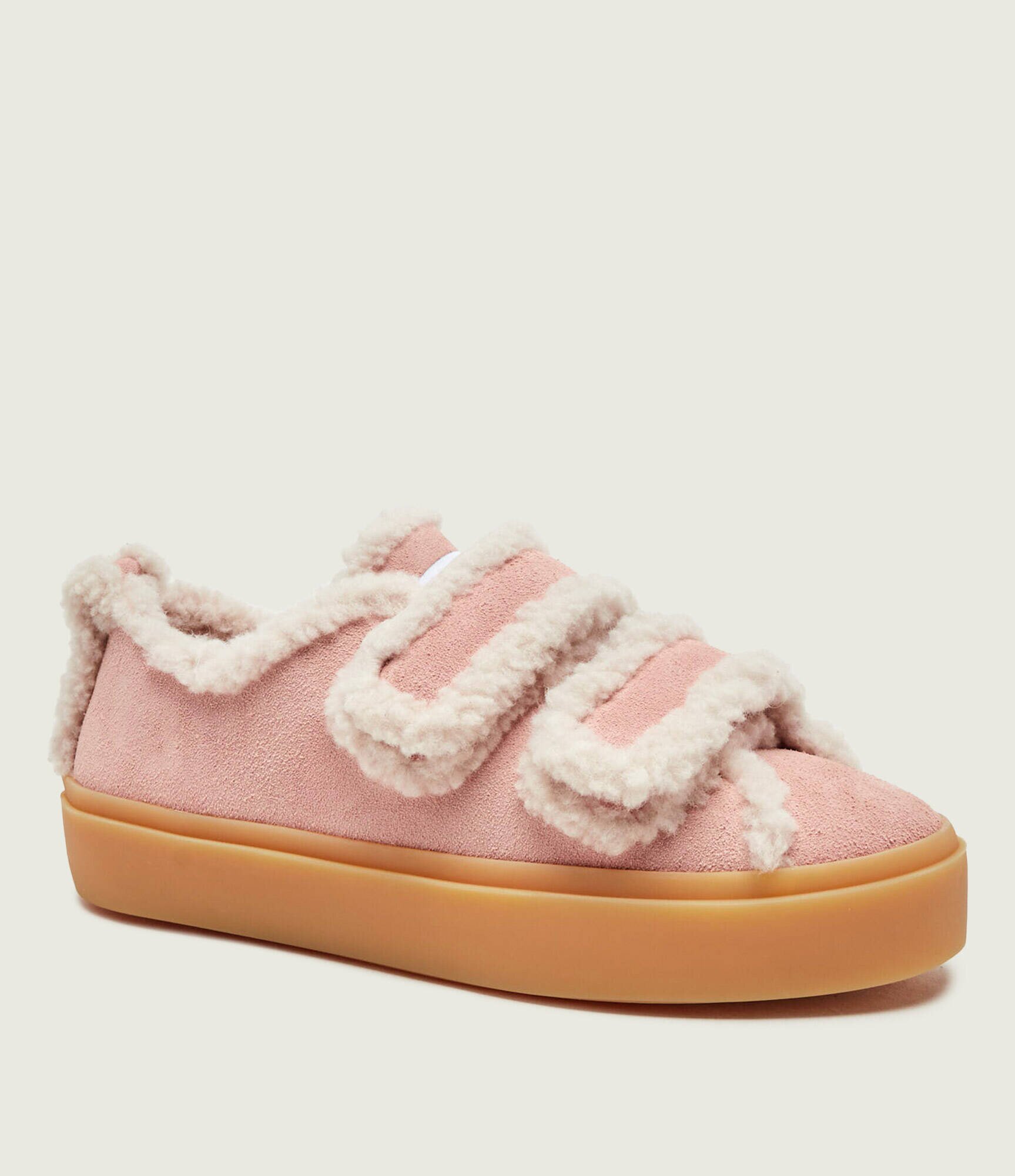 Inuikii Căptușite sneakers Low Velcro Pastelle | piele întoarsă (zamsz) | cu adaos de lână | shearling