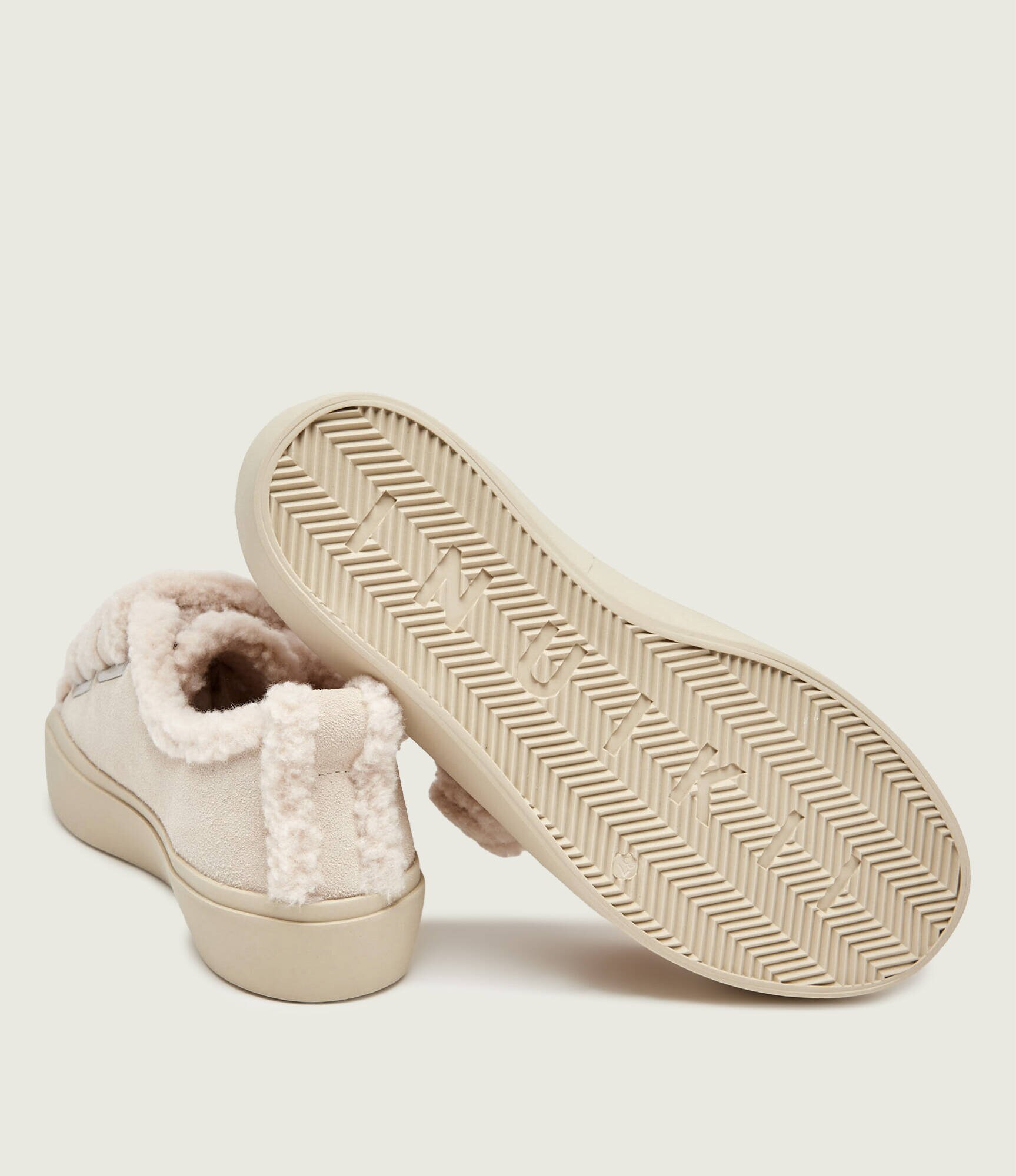 Inuikii Căptușite sneakers Low Velcro Pastelle | piele întoarsă (zamsz) | cu adaos de lână | shearling