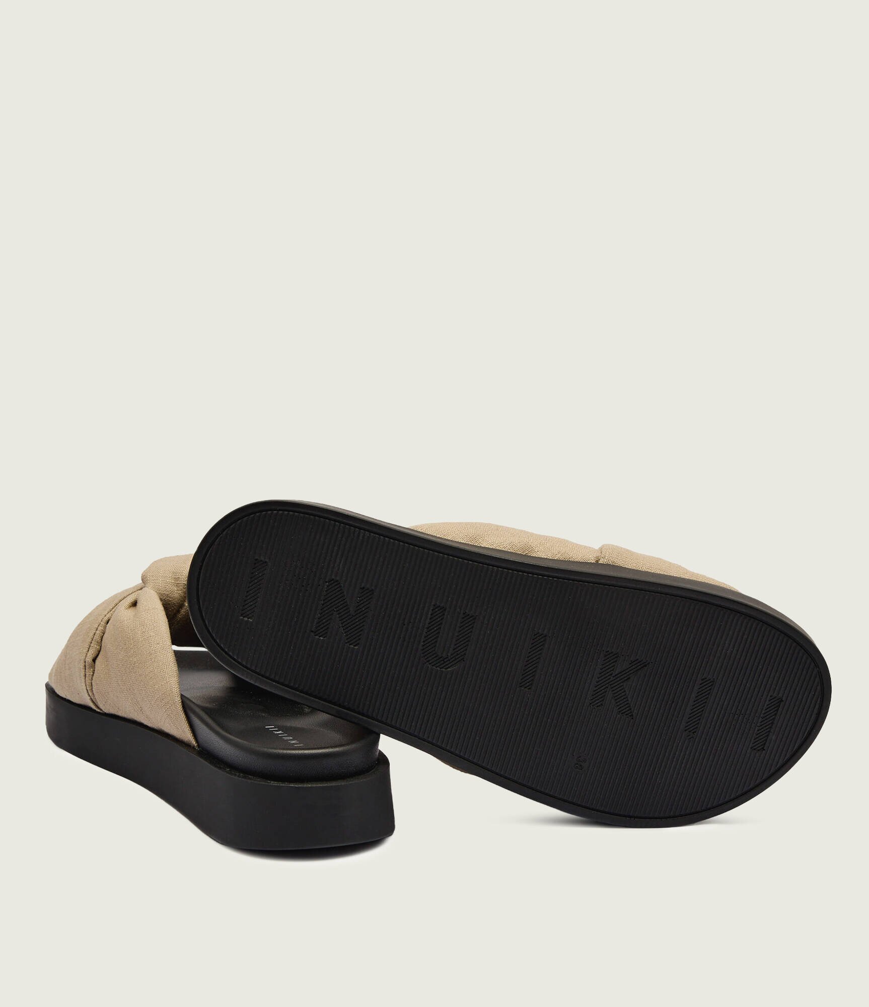 Inuikii De in șlapi Oversized Linen Knot | piele întoarsă