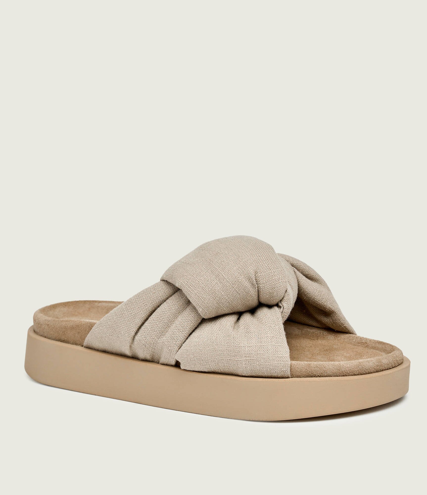 Inuikii De in șlapi Oversized Linen Knot | piele întoarsă