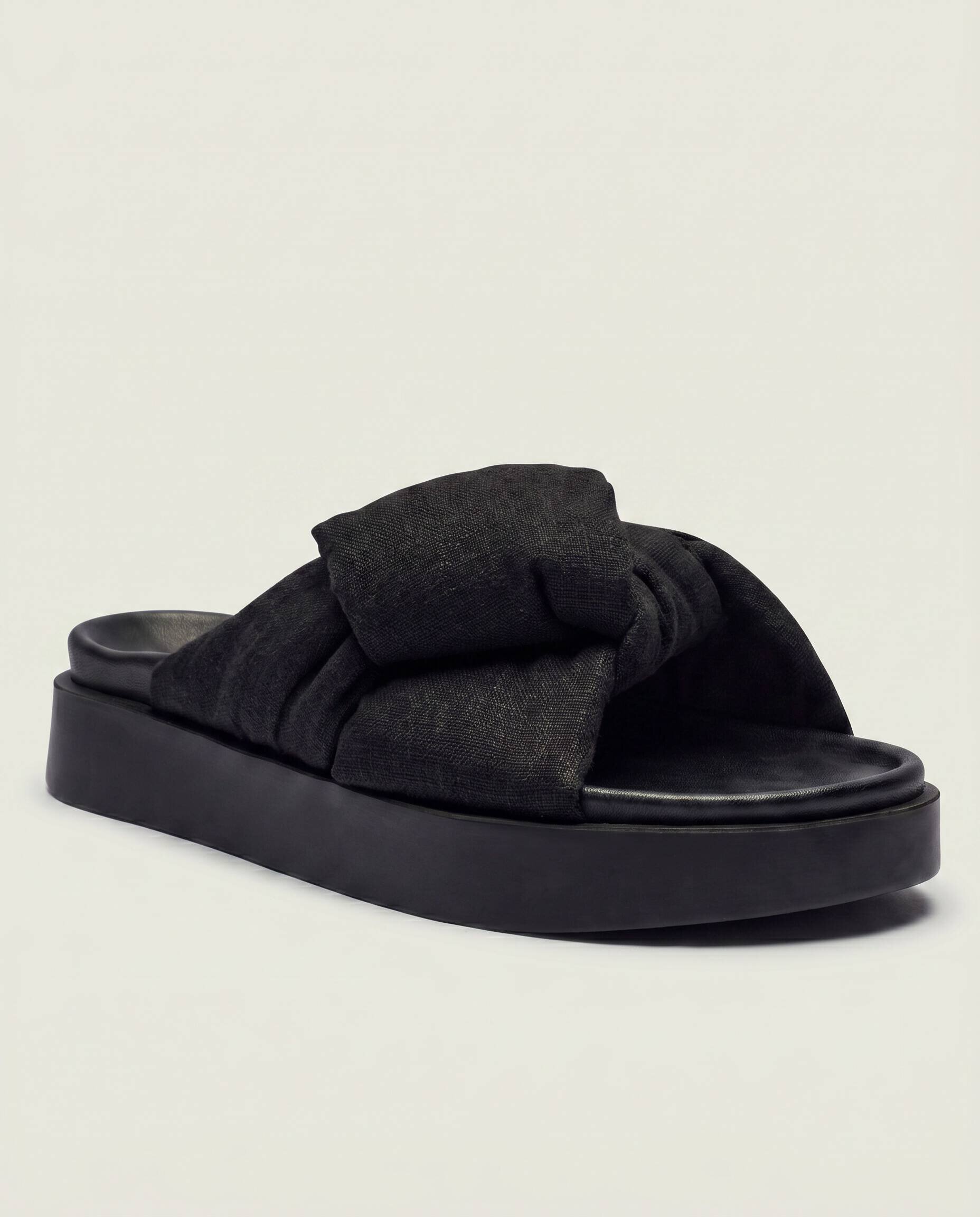 Inuikii De in șlapi Oversized Linen Knot | piele întoarsă