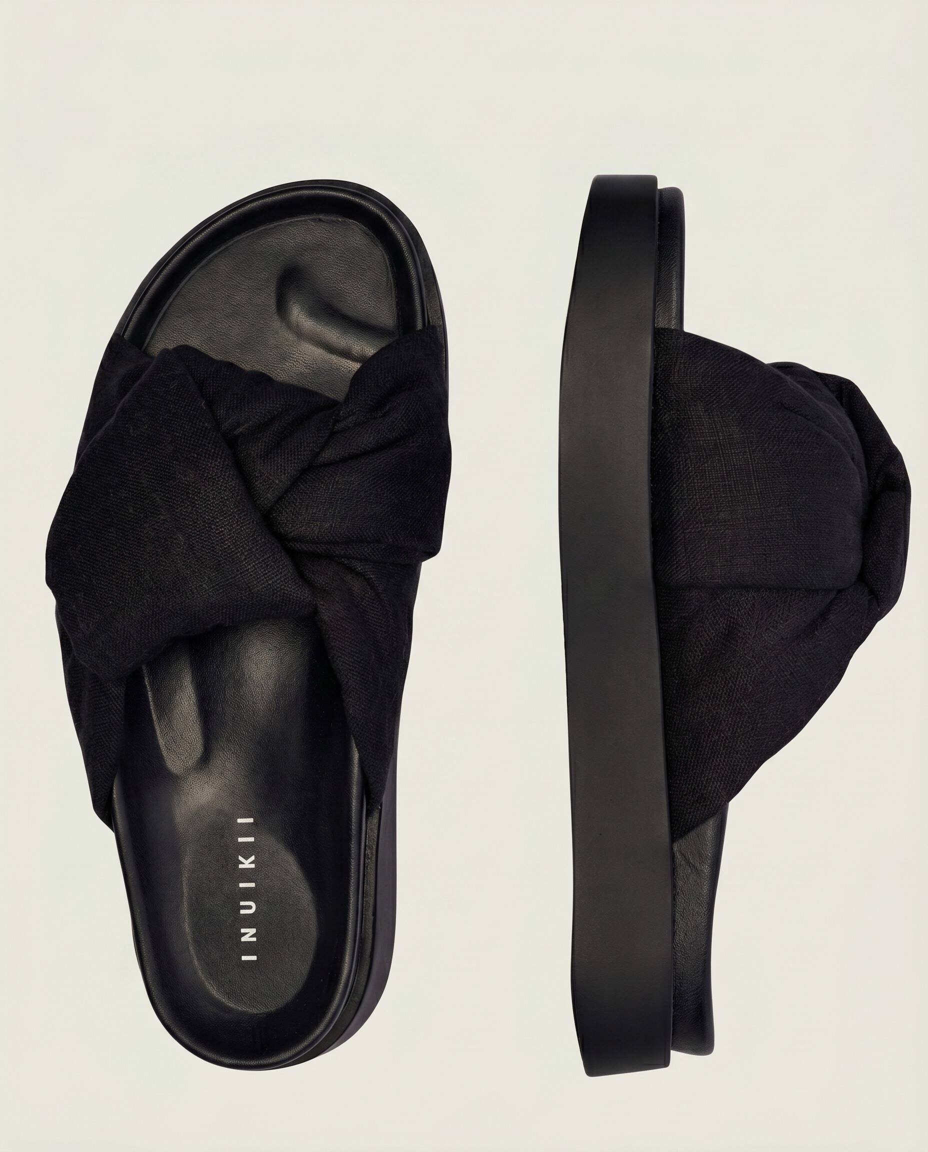 Inuikii De in șlapi Oversized Linen Knot | piele întoarsă
