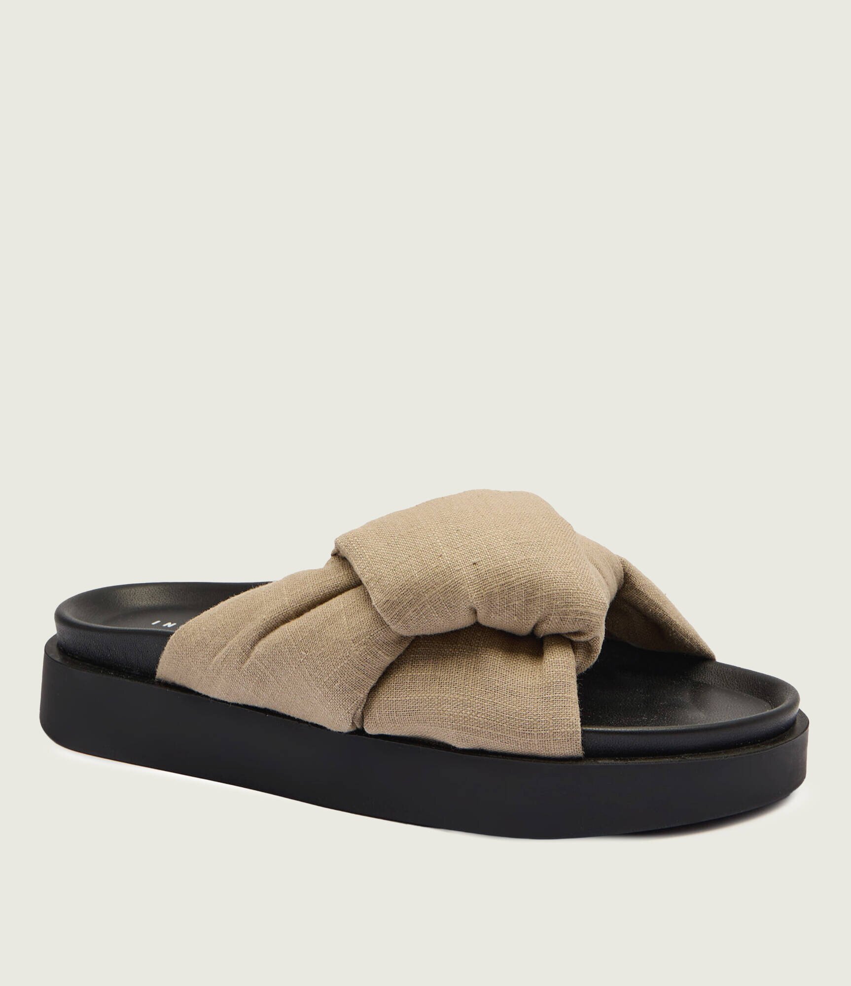 Inuikii De in șlapi Oversized Linen Knot | piele întoarsă