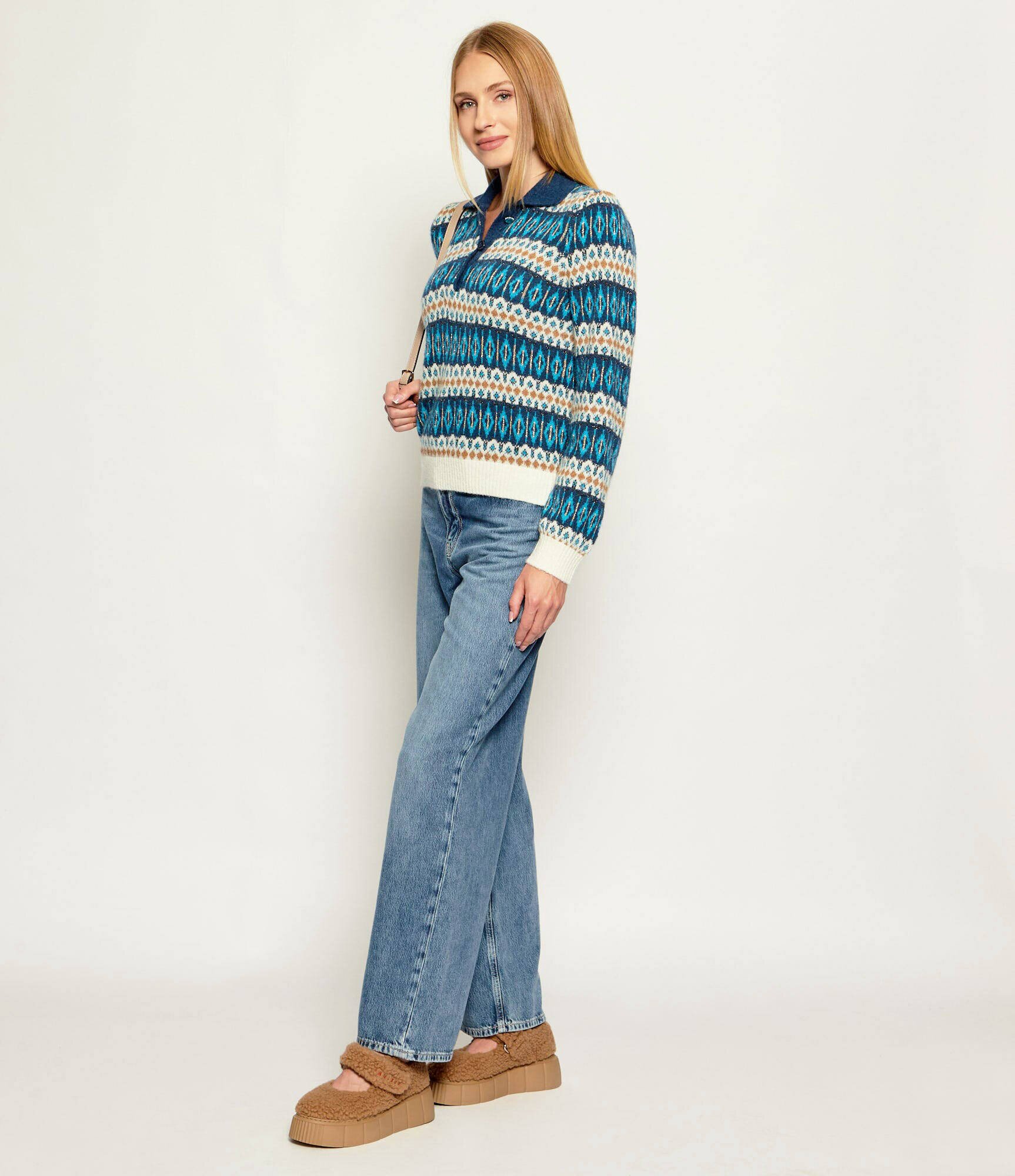 Inuikii De lână balerini Matilda M.J. Curly Mary Jane | shearling cu adaos de piele