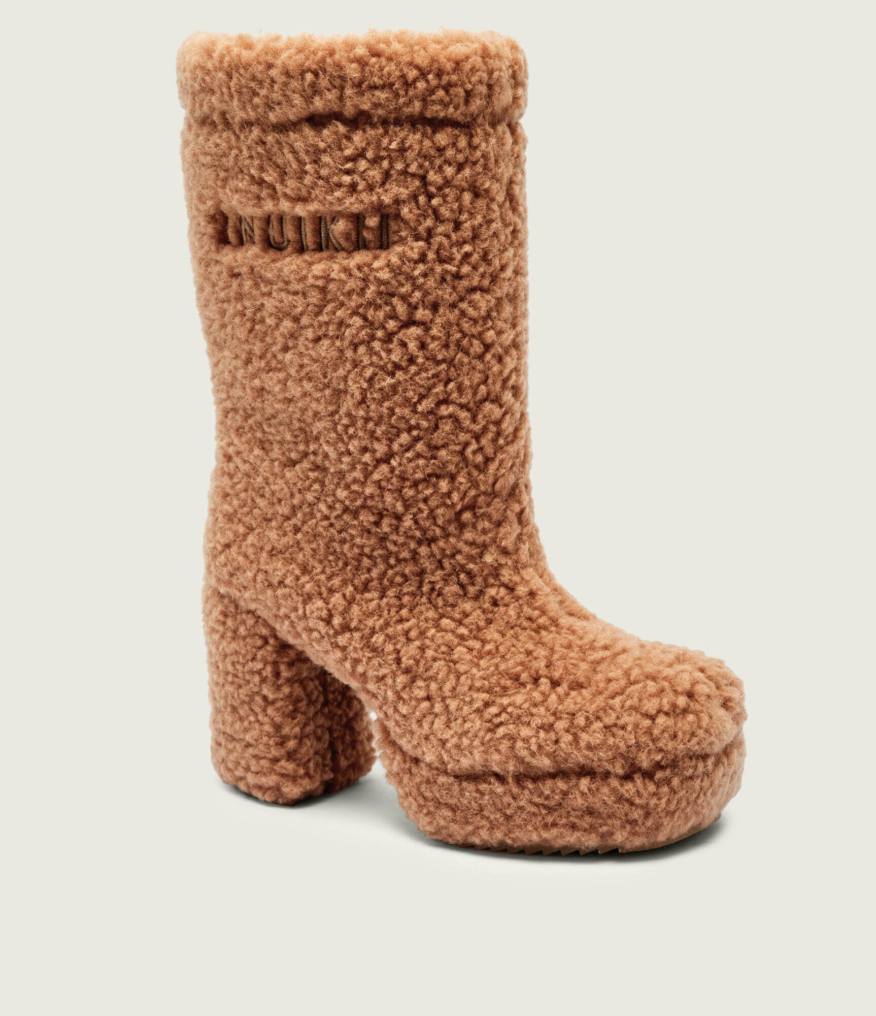 Inuikii De lână cizme cu toc Curly High cu adaos de piele