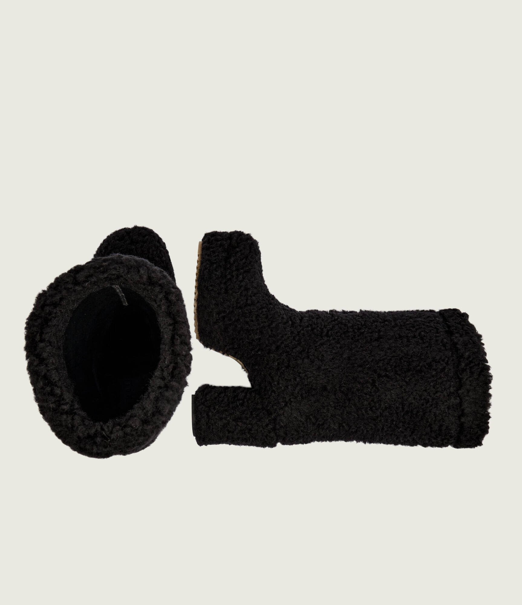 Inuikii De lână cizme cu toc Curly High cu adaos de piele | shearling