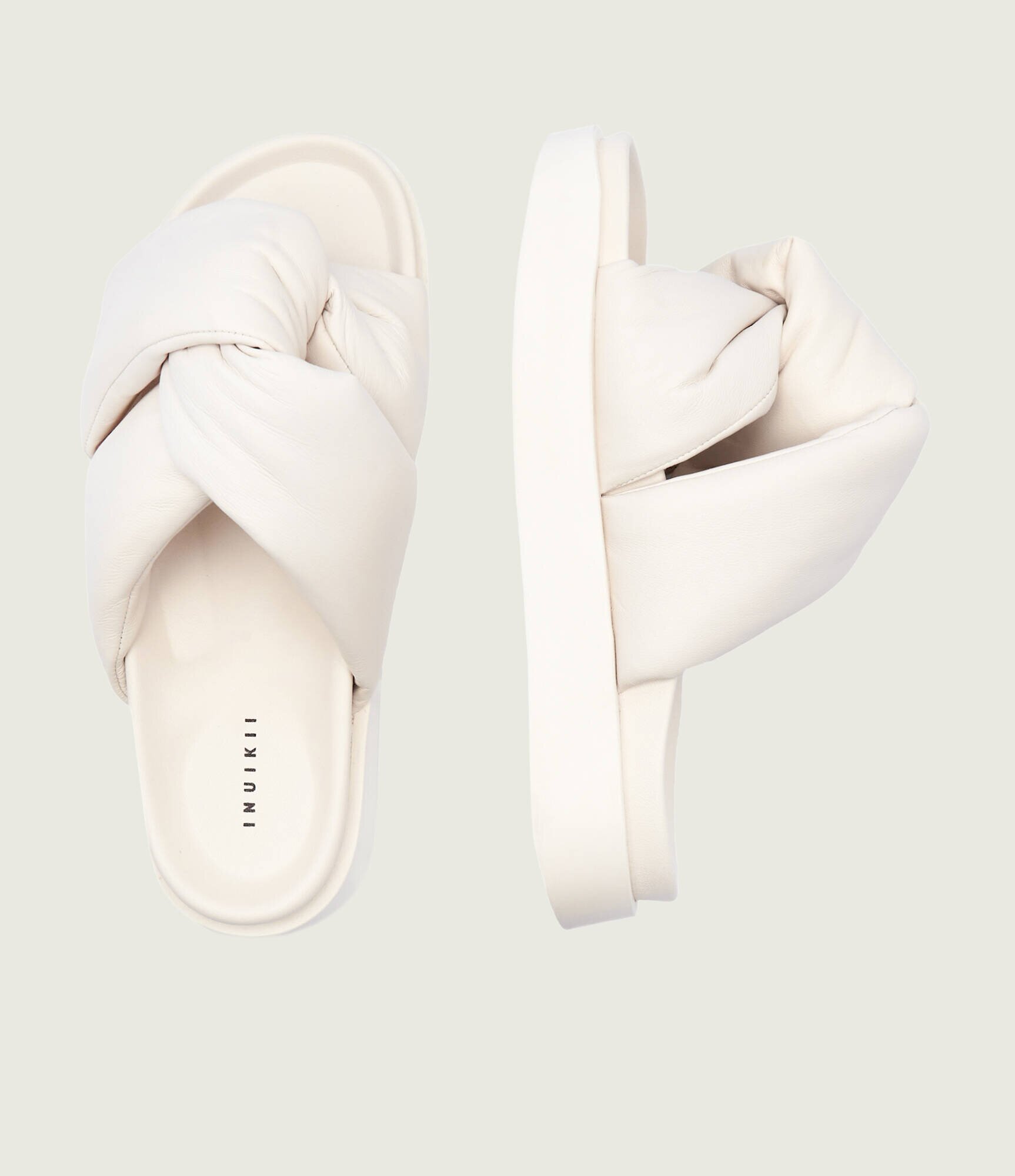 Inuikii De piele șlapi soft crossed