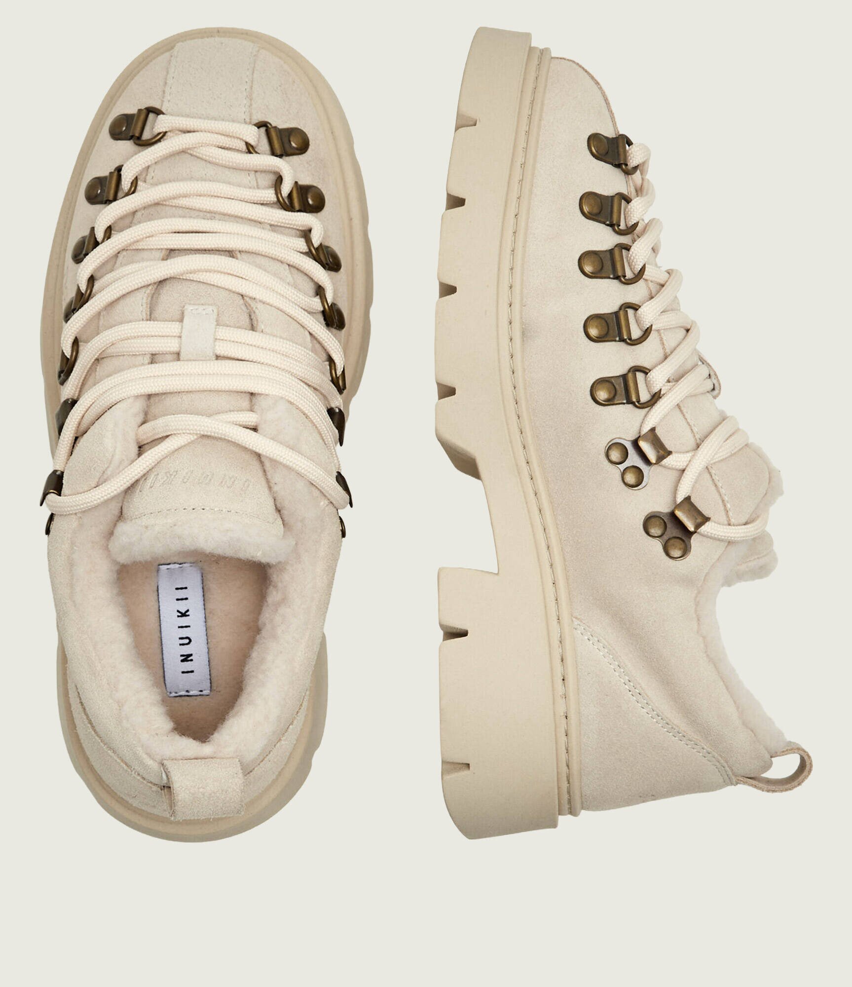 Inuikii Pantofi Echo Low | shearling | piele întoarsă (zamsz) | cu adaos de lână