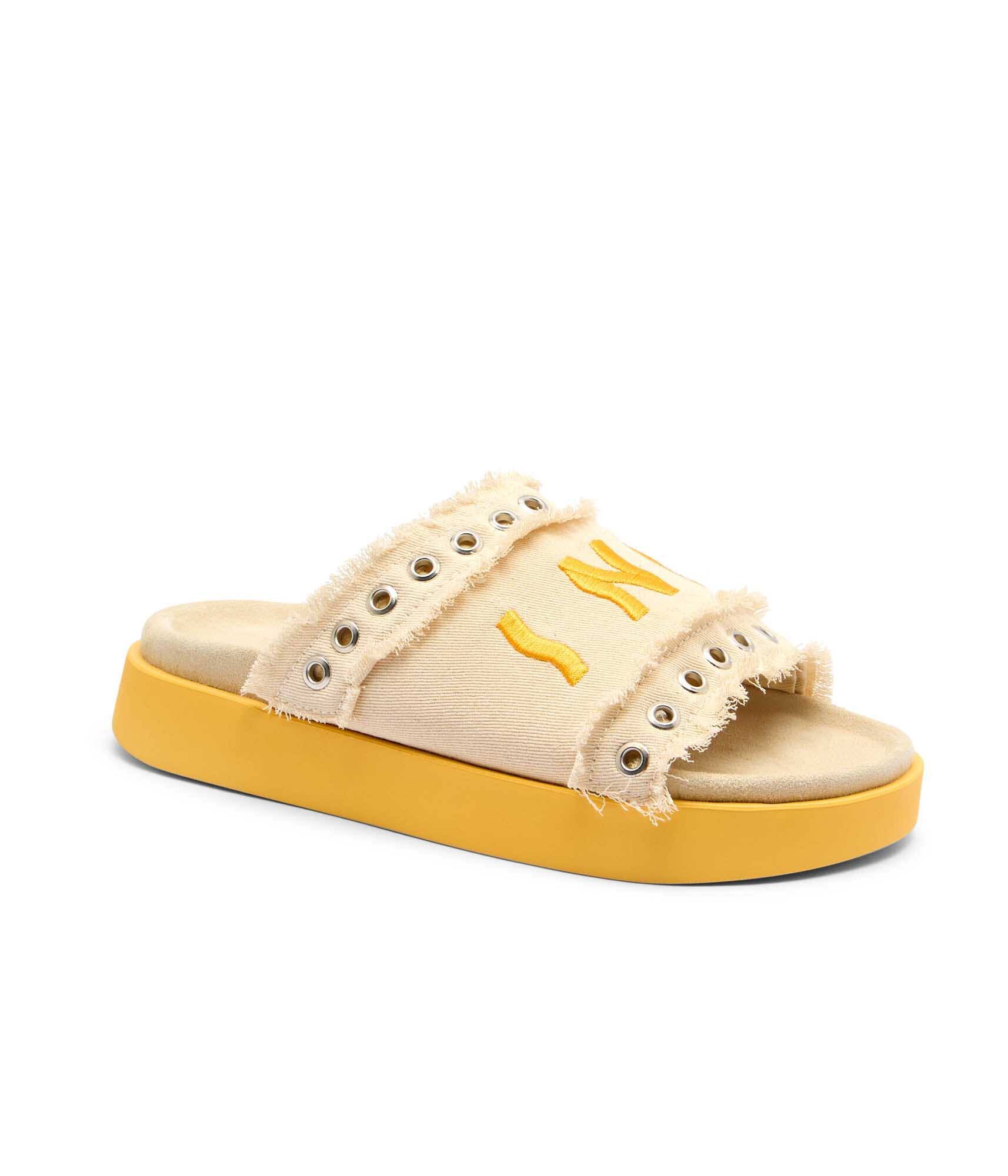 Inuikii Șlapi Frayed Denim Low cu adaos de piele