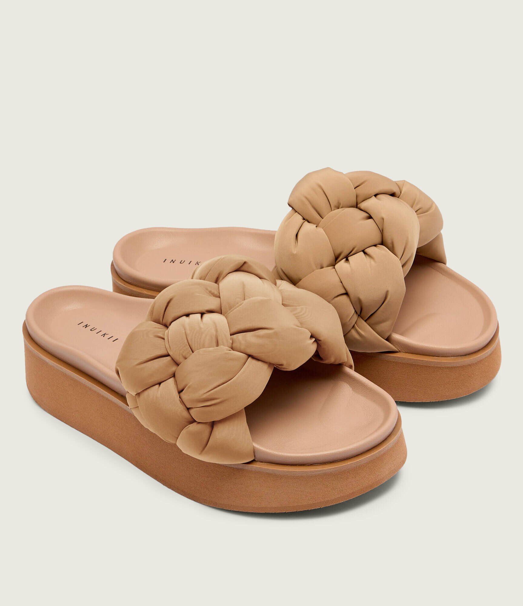 Inuikii Șlapi Puffer Braided cu adaos de piele
