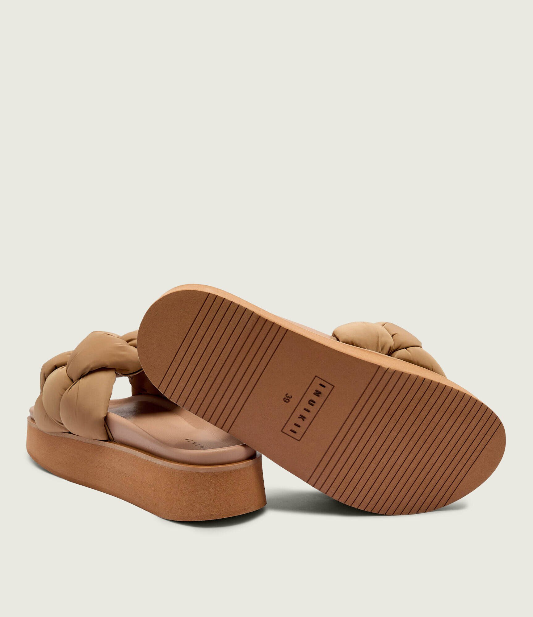Inuikii Șlapi Puffer Braided cu adaos de piele