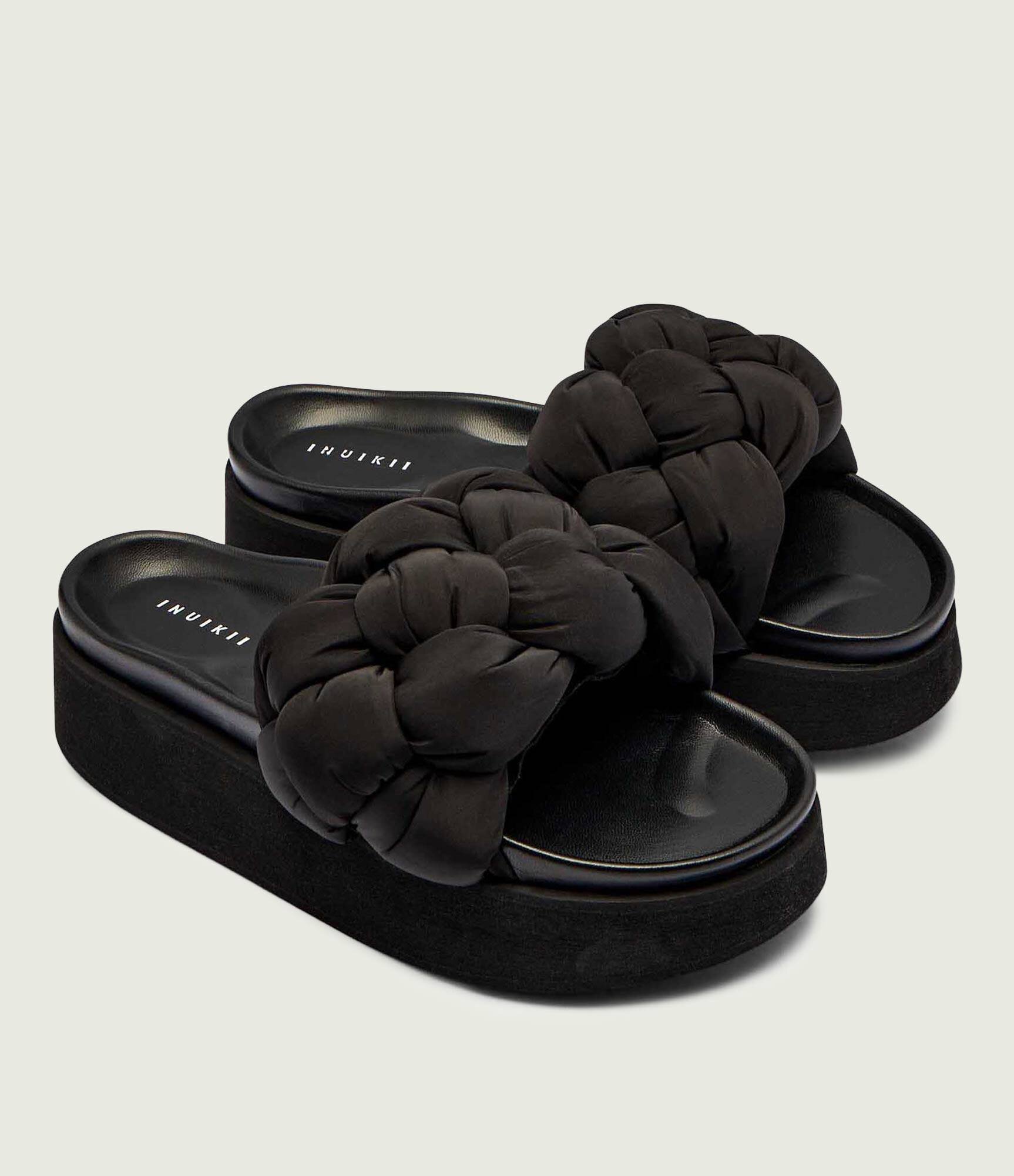 Inuikii Șlapi Puffer Braided cu adaos de piele