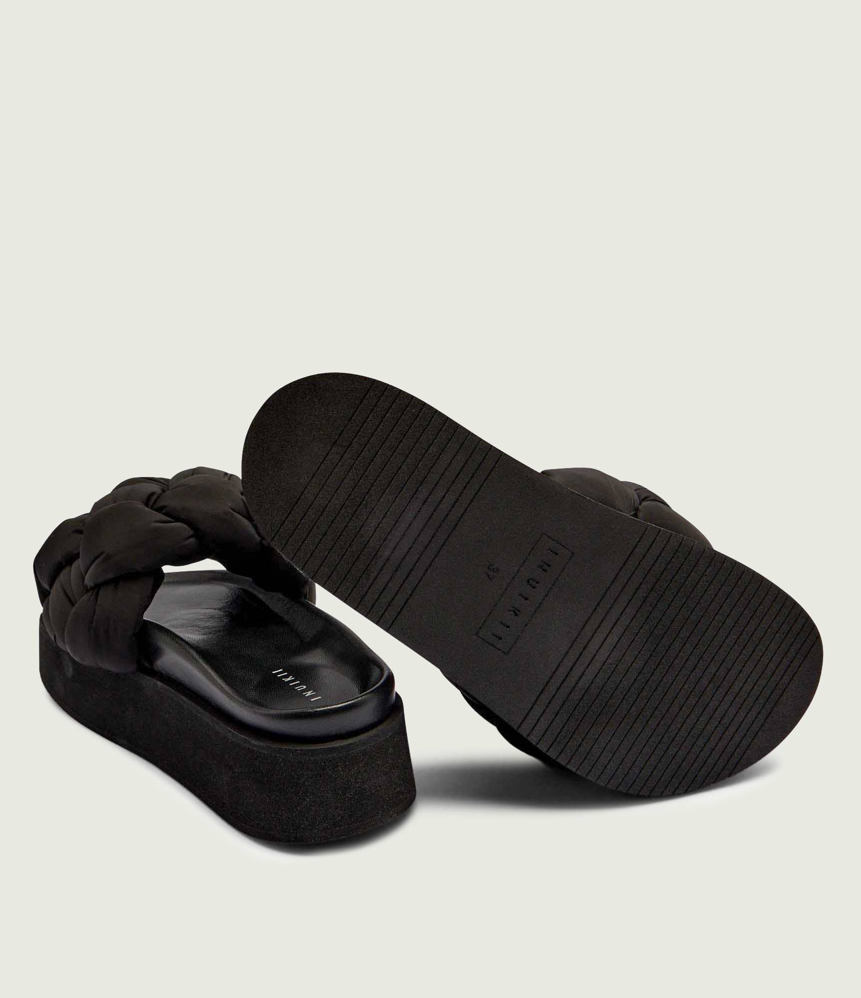 Inuikii Șlapi Puffer Braided cu adaos de piele