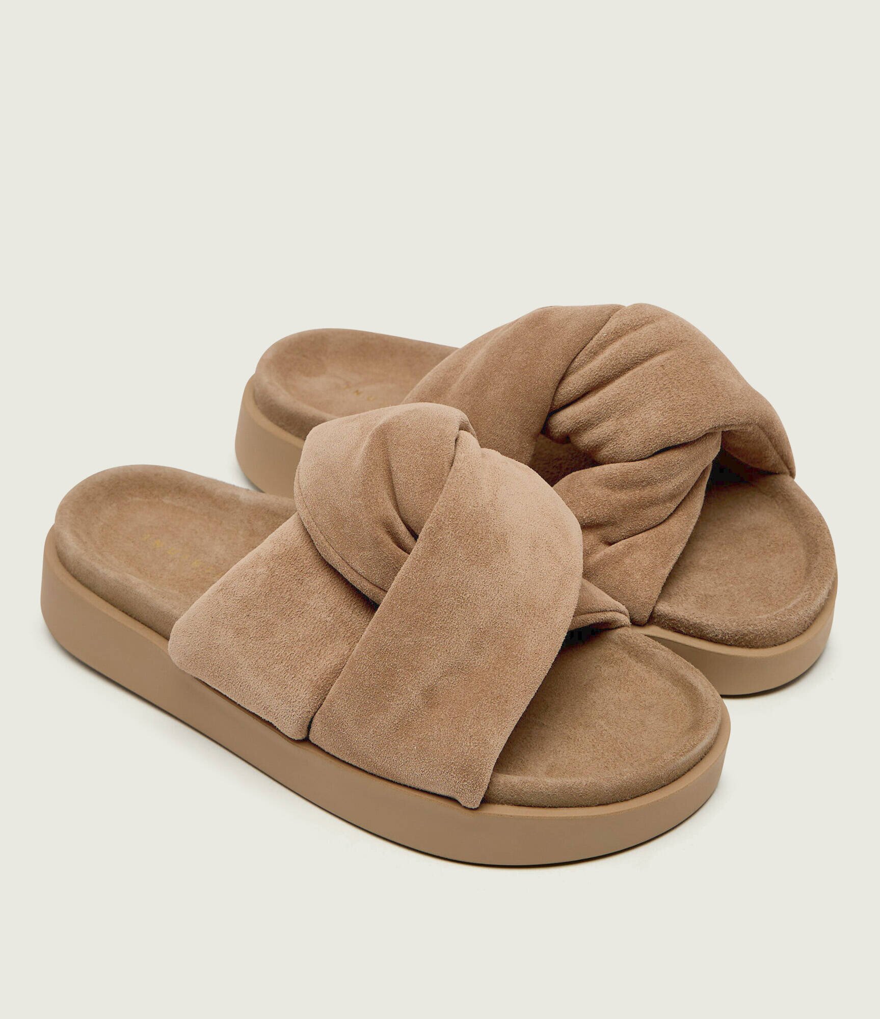 Inuikii Șlapi SOFT CROSSED | piele întoarsă