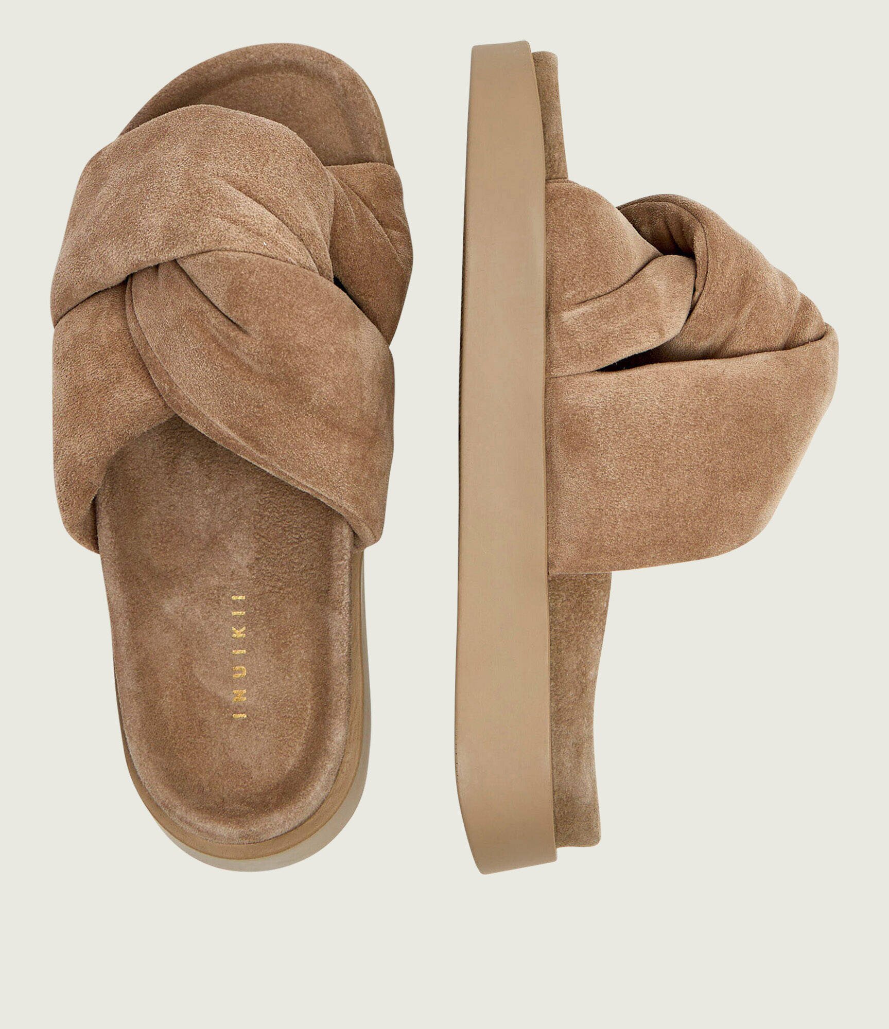 Inuikii Șlapi SOFT CROSSED | piele întoarsă