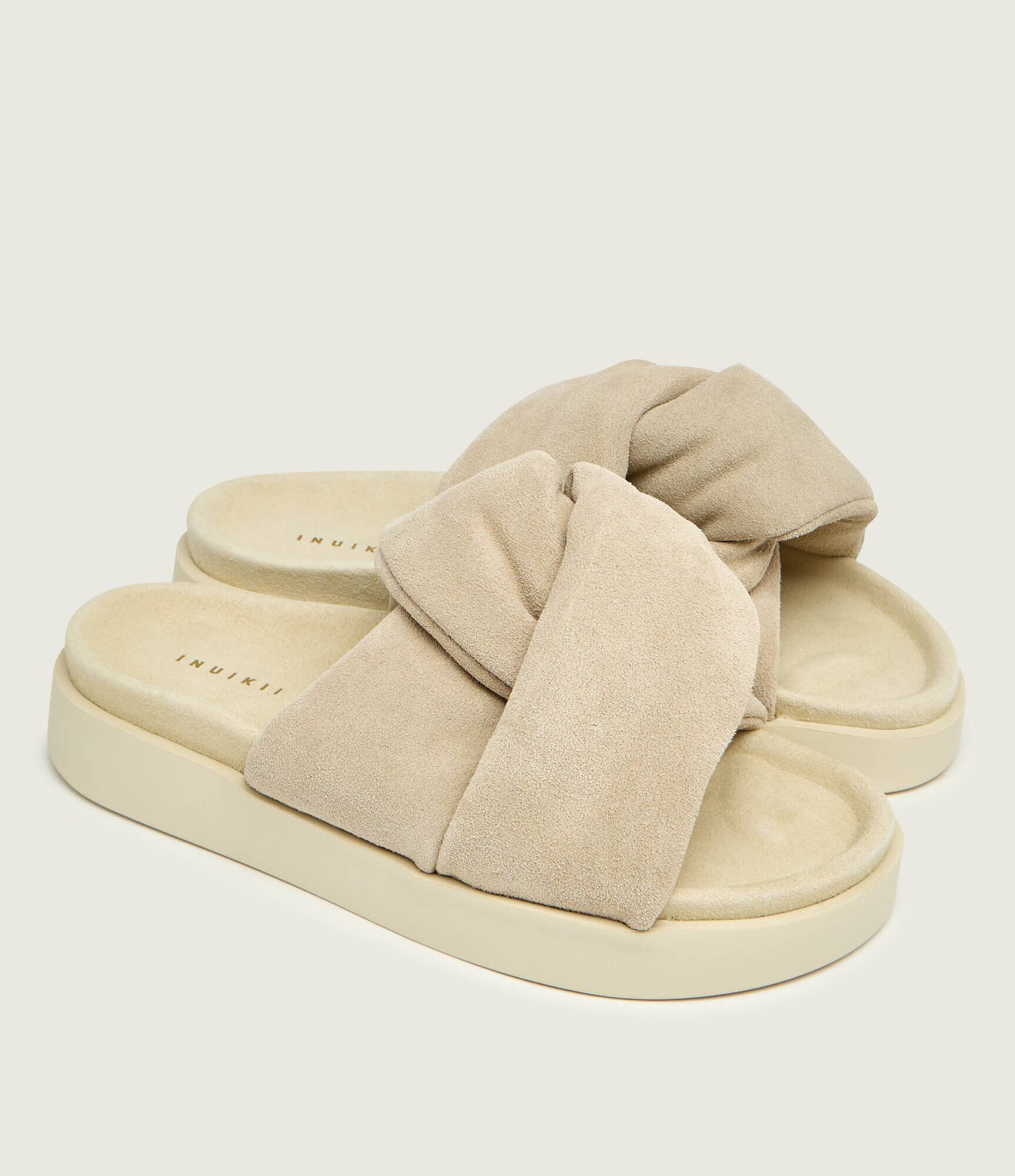 Inuikii Șlapi SOFT CROSSED | piele întoarsă