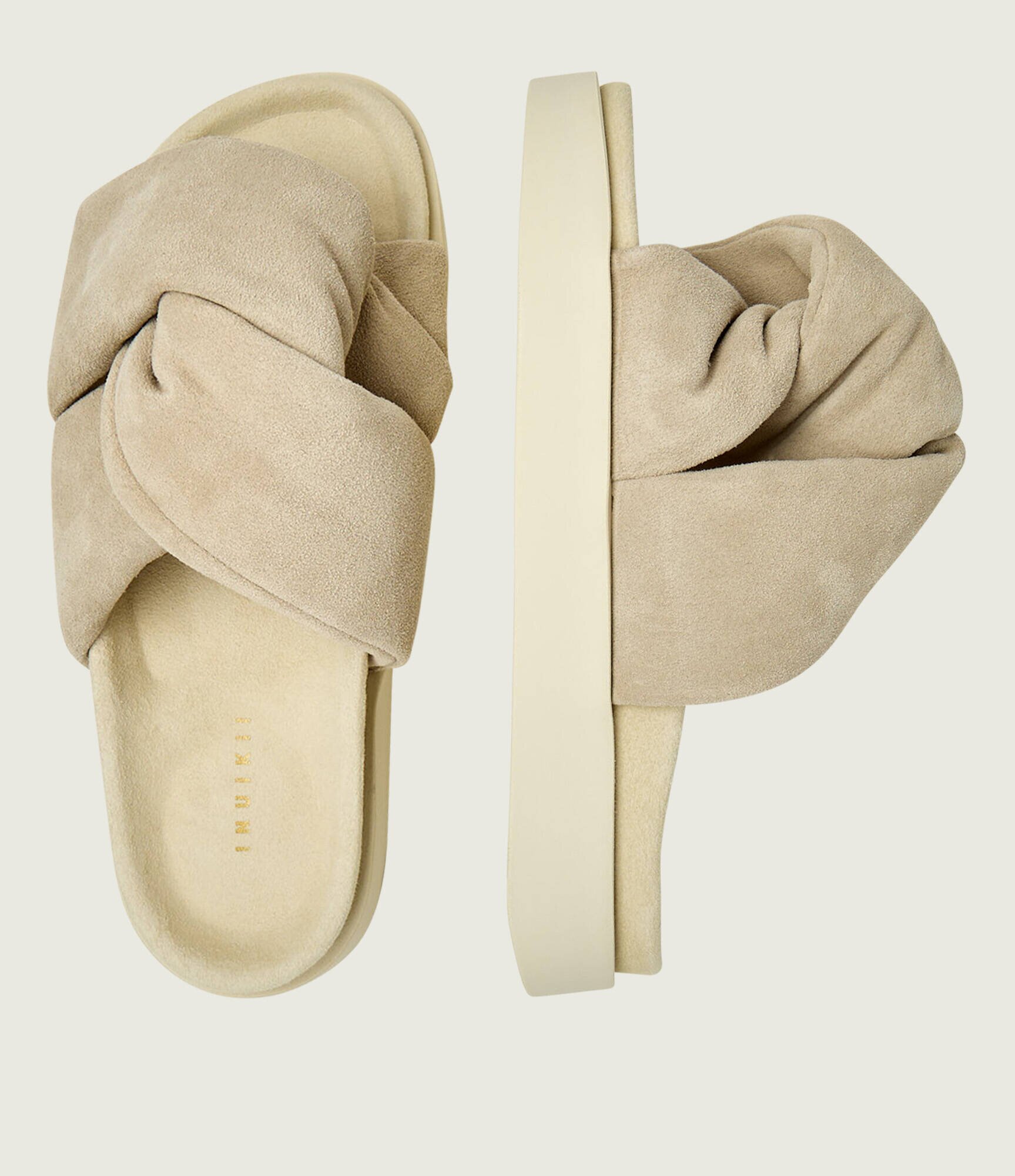Inuikii Șlapi SOFT CROSSED | piele întoarsă