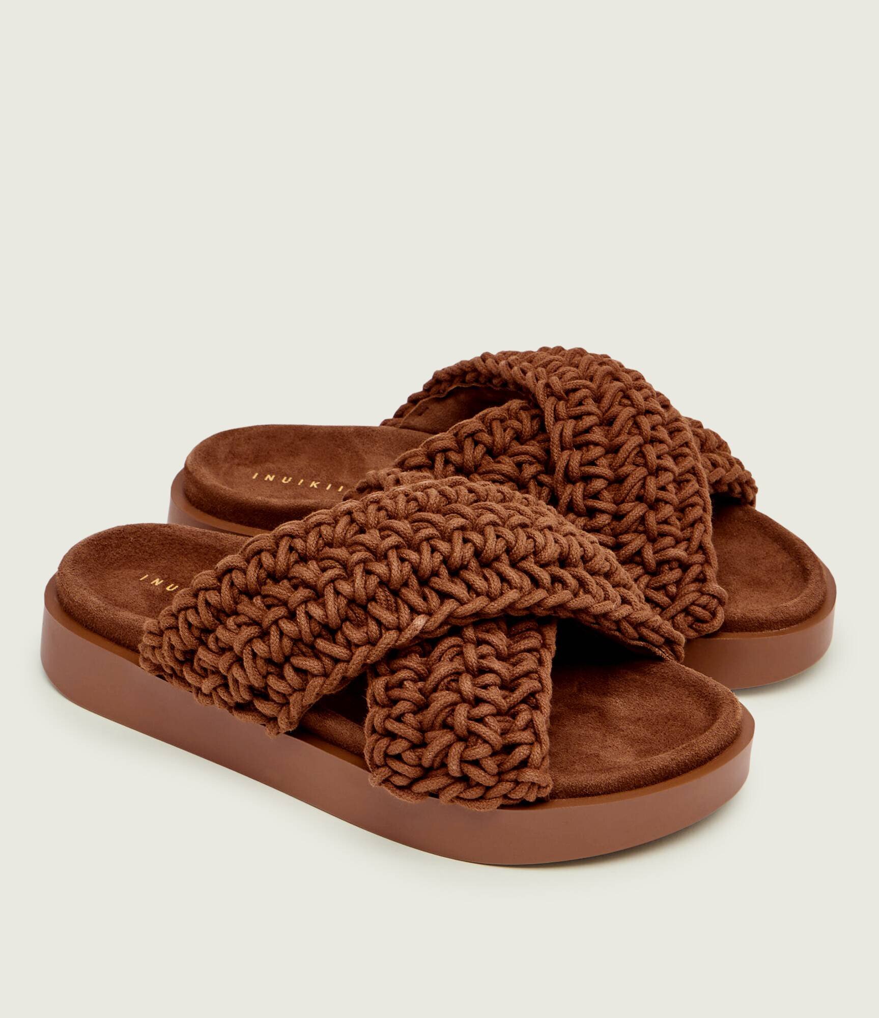 Inuikii Șlapi WOVEN | piele întoarsă