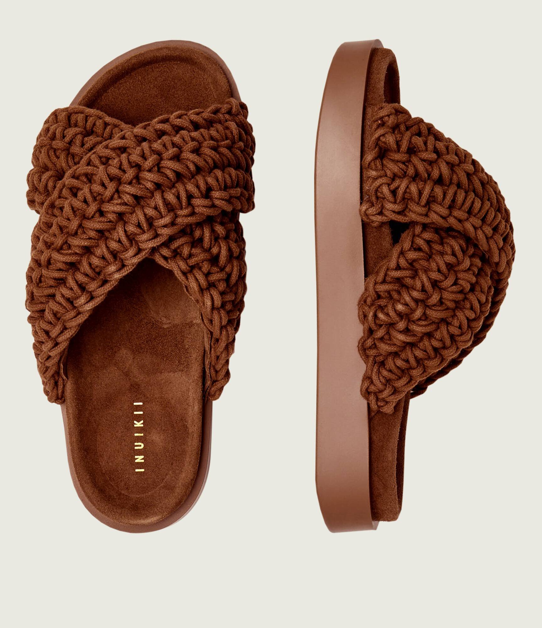 Inuikii Șlapi WOVEN | piele întoarsă