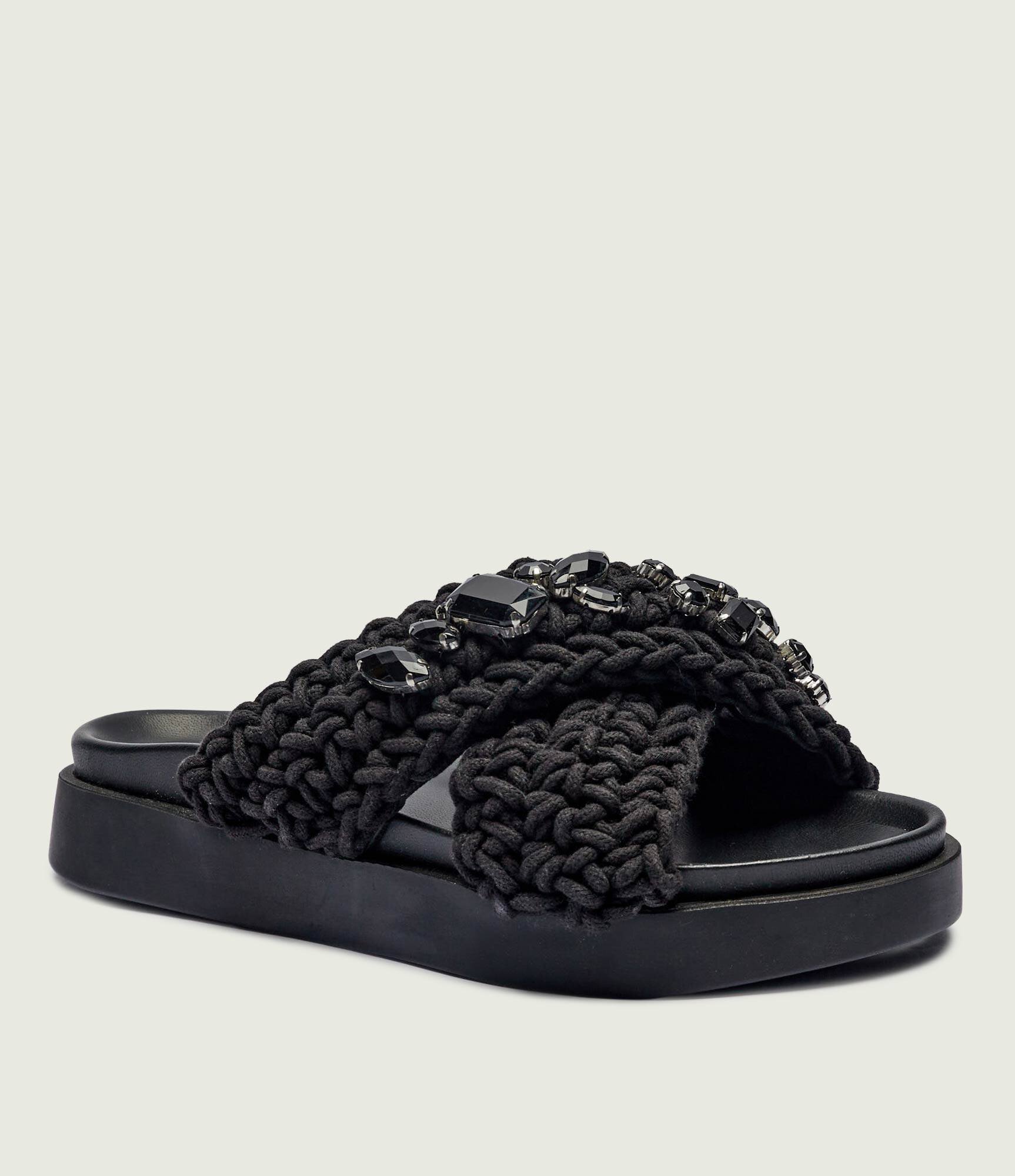 Inuikii Șlapi WOVEN STONES cu adaos de piele