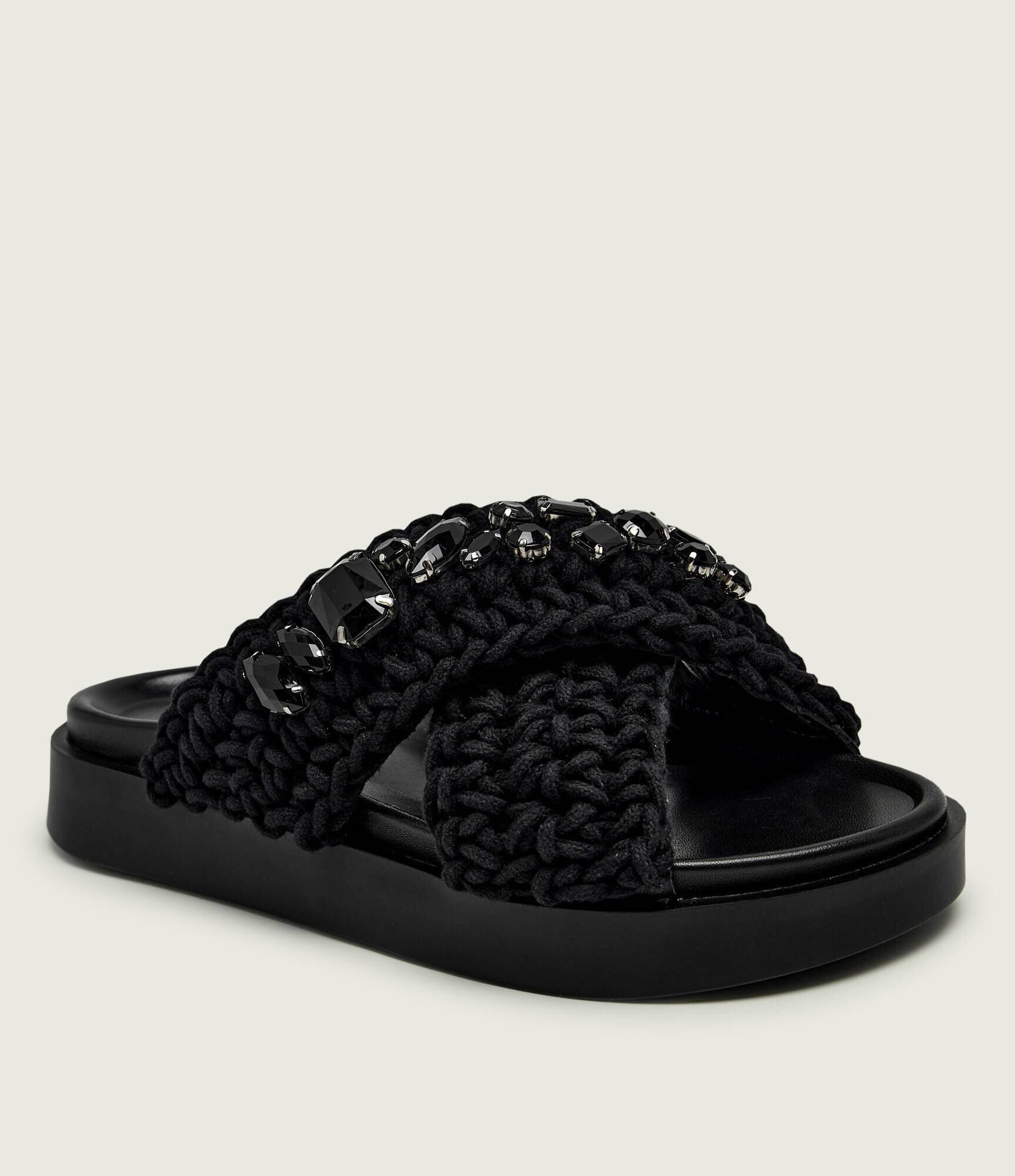 Inuikii Șlapi WOVEN STONES cu adaos de piele