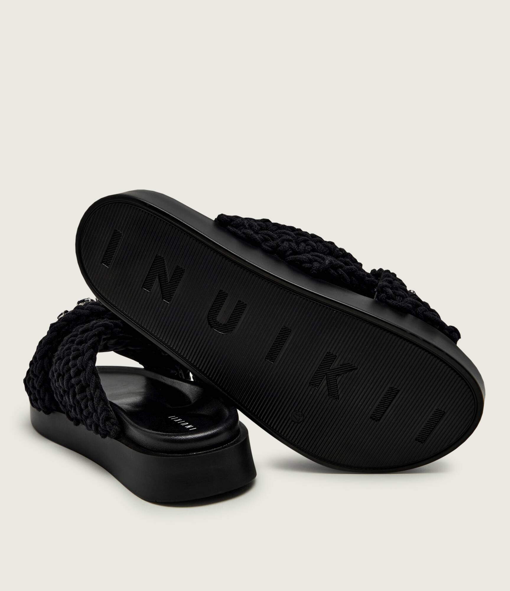 Inuikii Șlapi WOVEN STONES cu adaos de piele