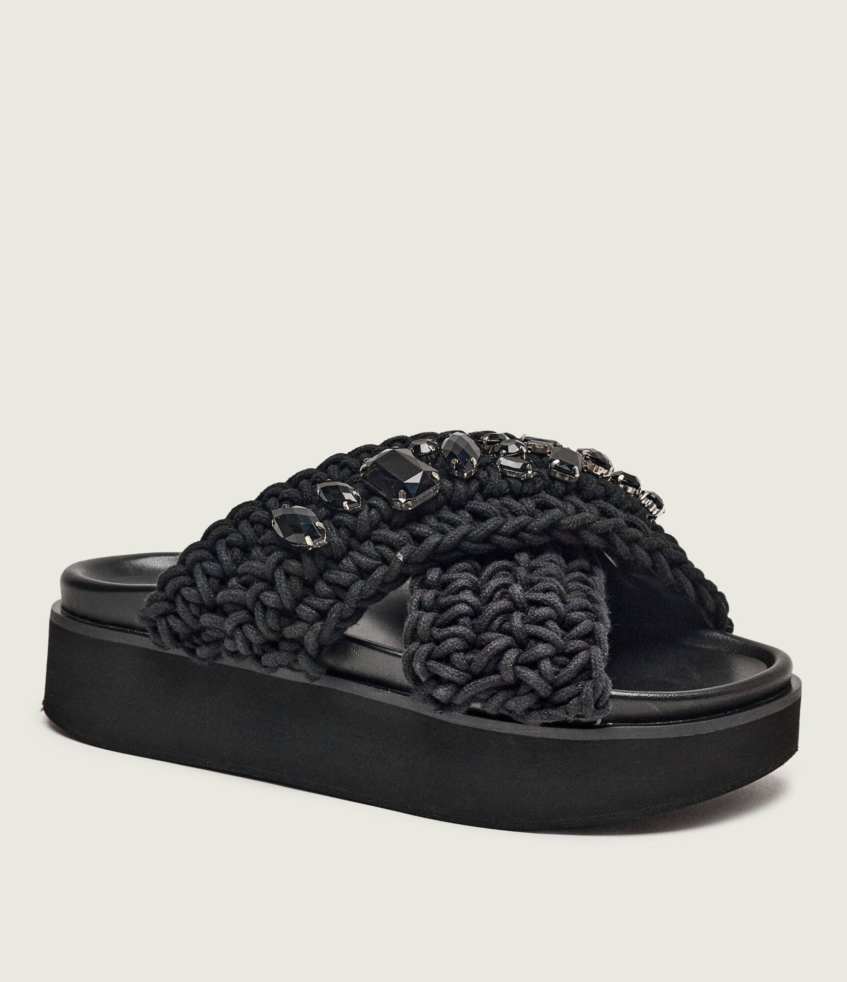 Inuikii Șlapi WOVEN STONES cu adaos de piele