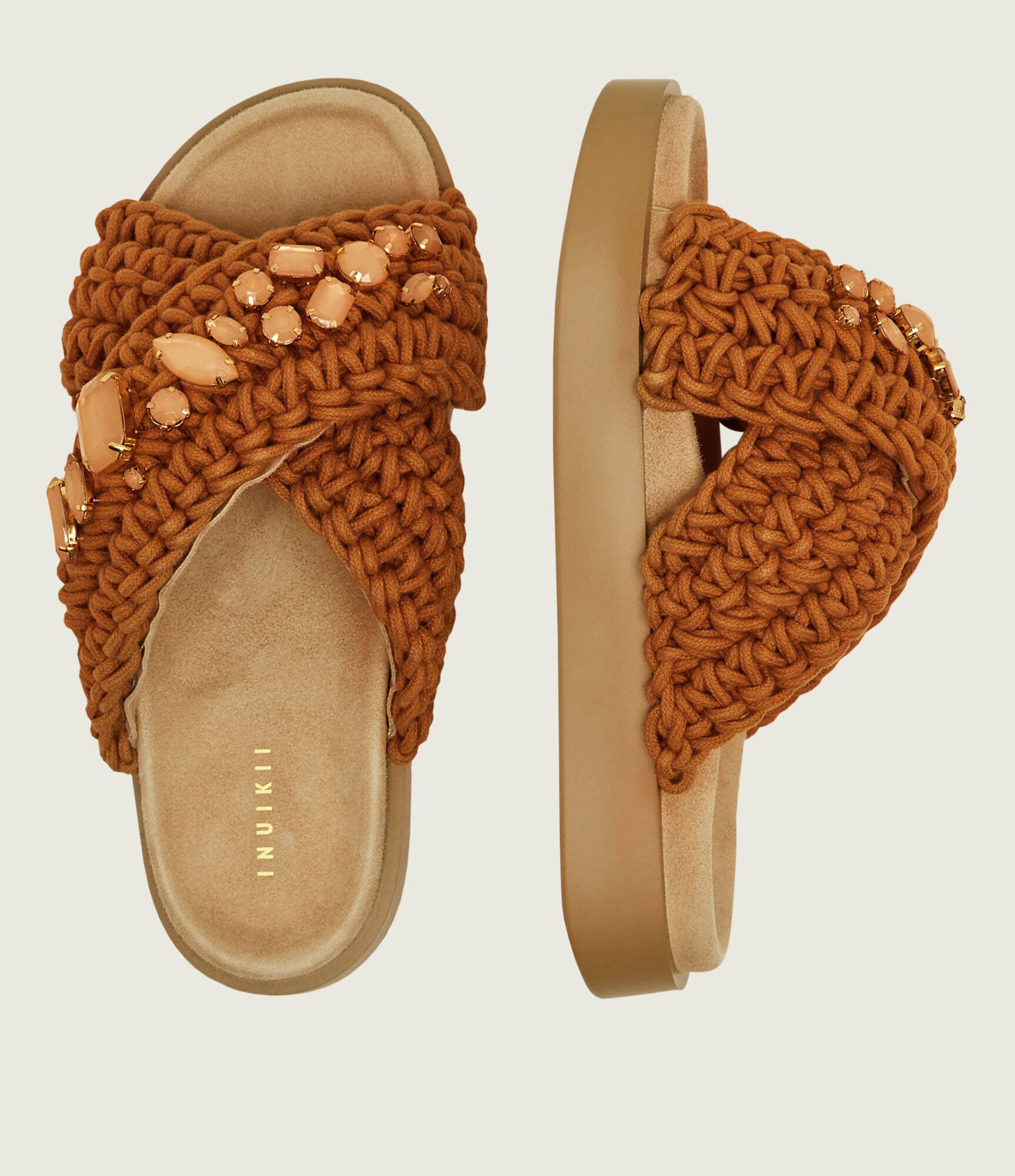 Inuikii Șlapi WOVEN STONES | piele întoarsă