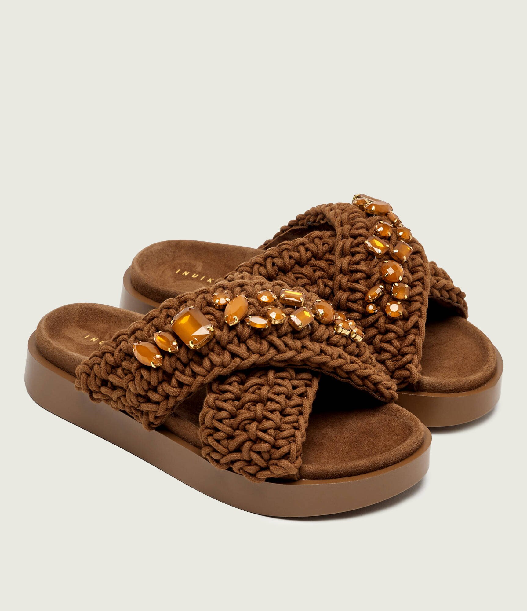 Inuikii Șlapi Woven Stones | piele întoarsă