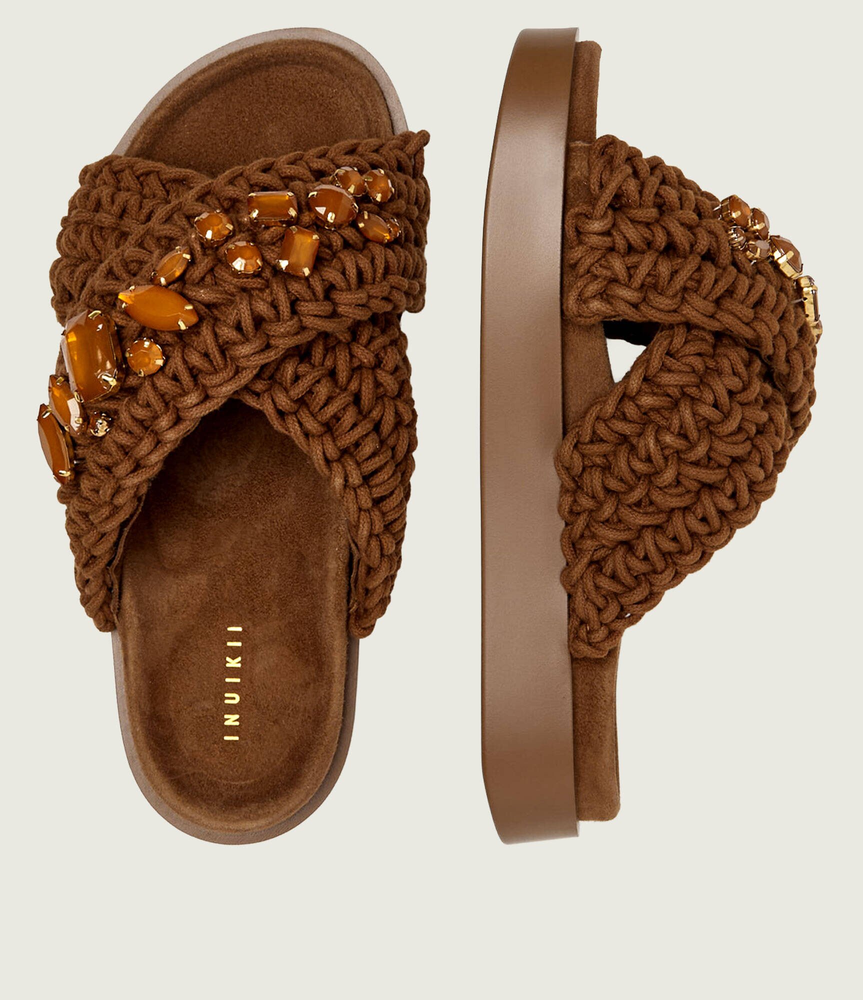 Inuikii Șlapi Woven Stones | piele întoarsă
