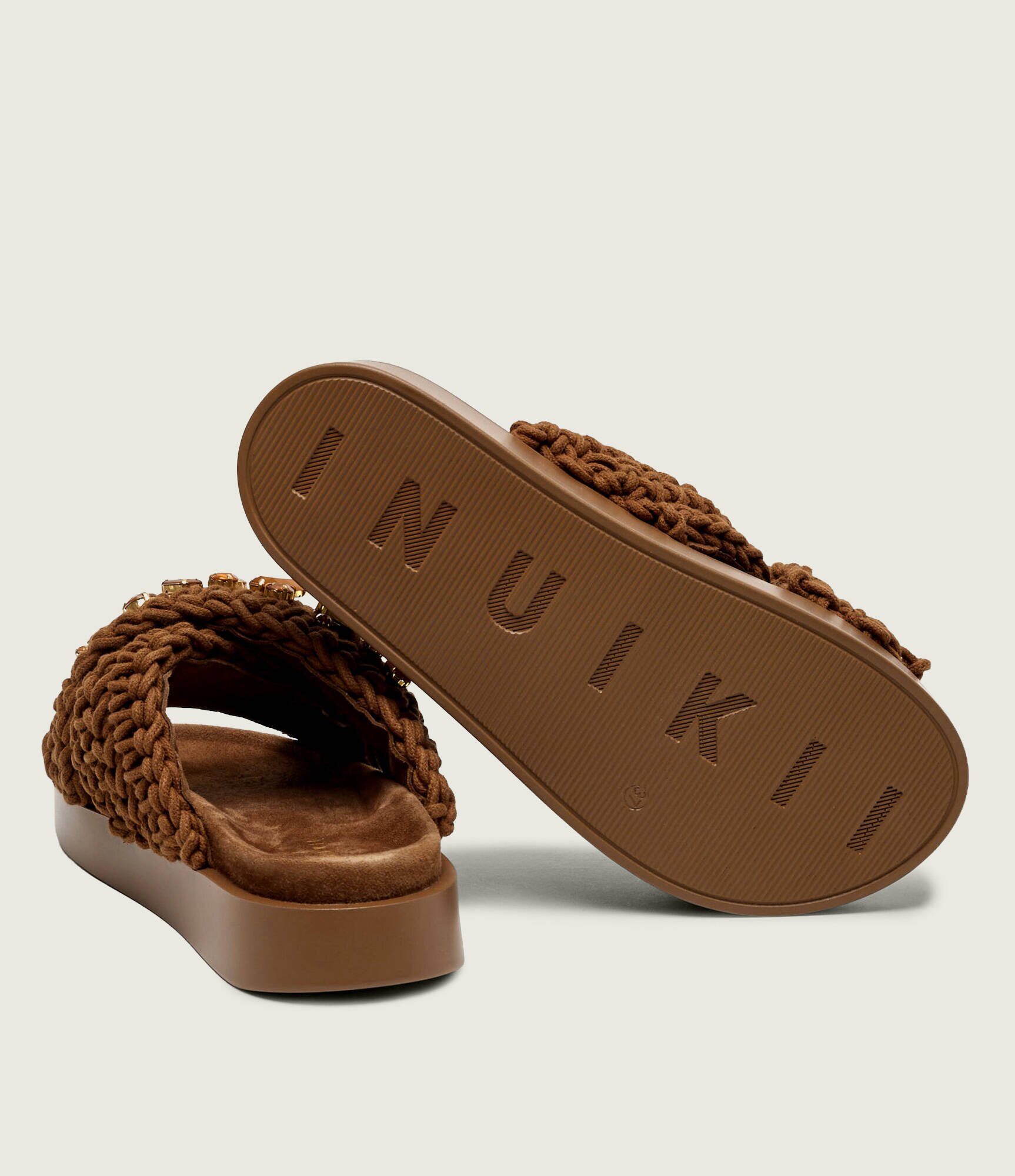 Inuikii Șlapi Woven Stones | piele întoarsă
