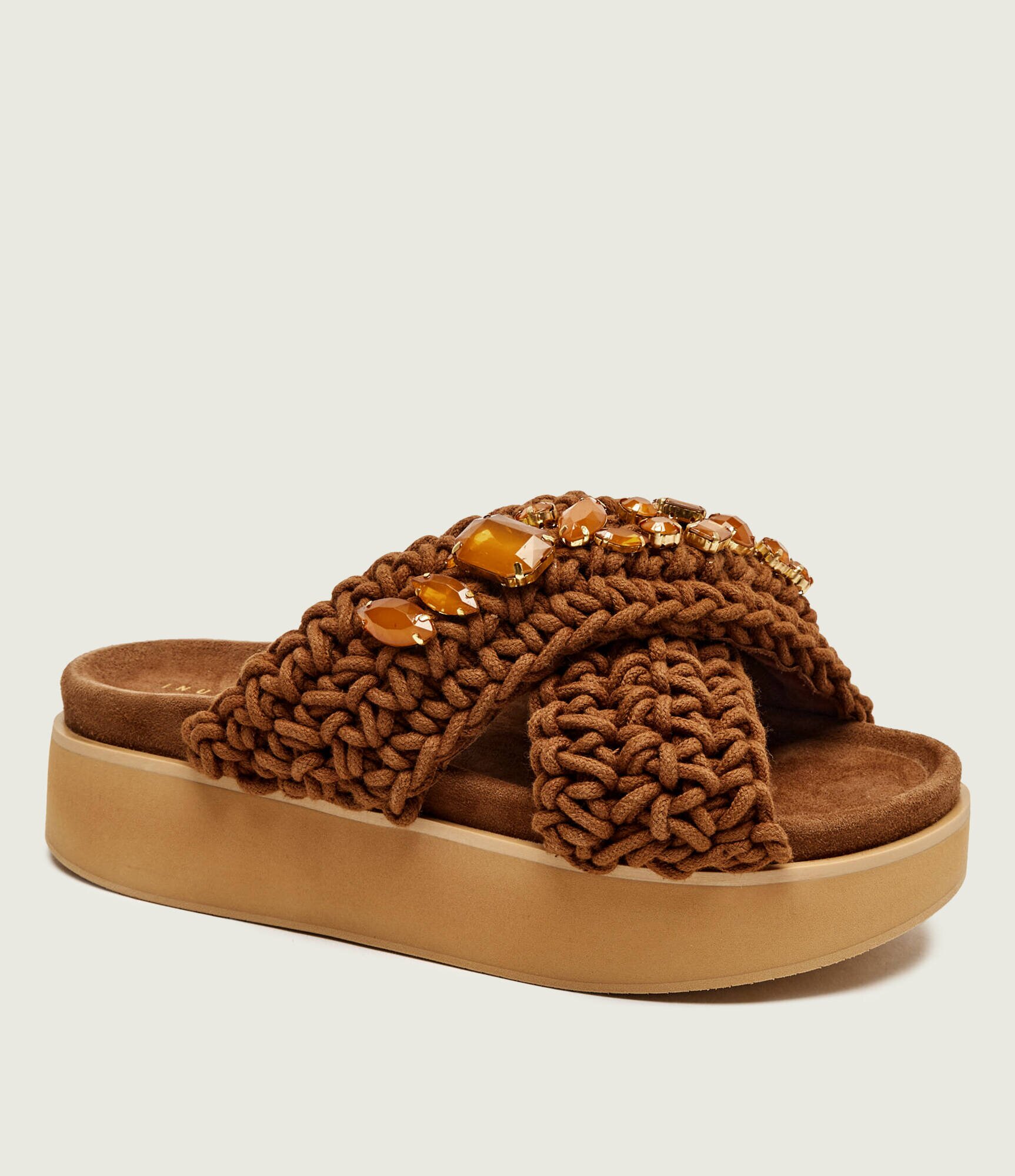 Inuikii Șlapi WOVEN STONES | piele întoarsă
