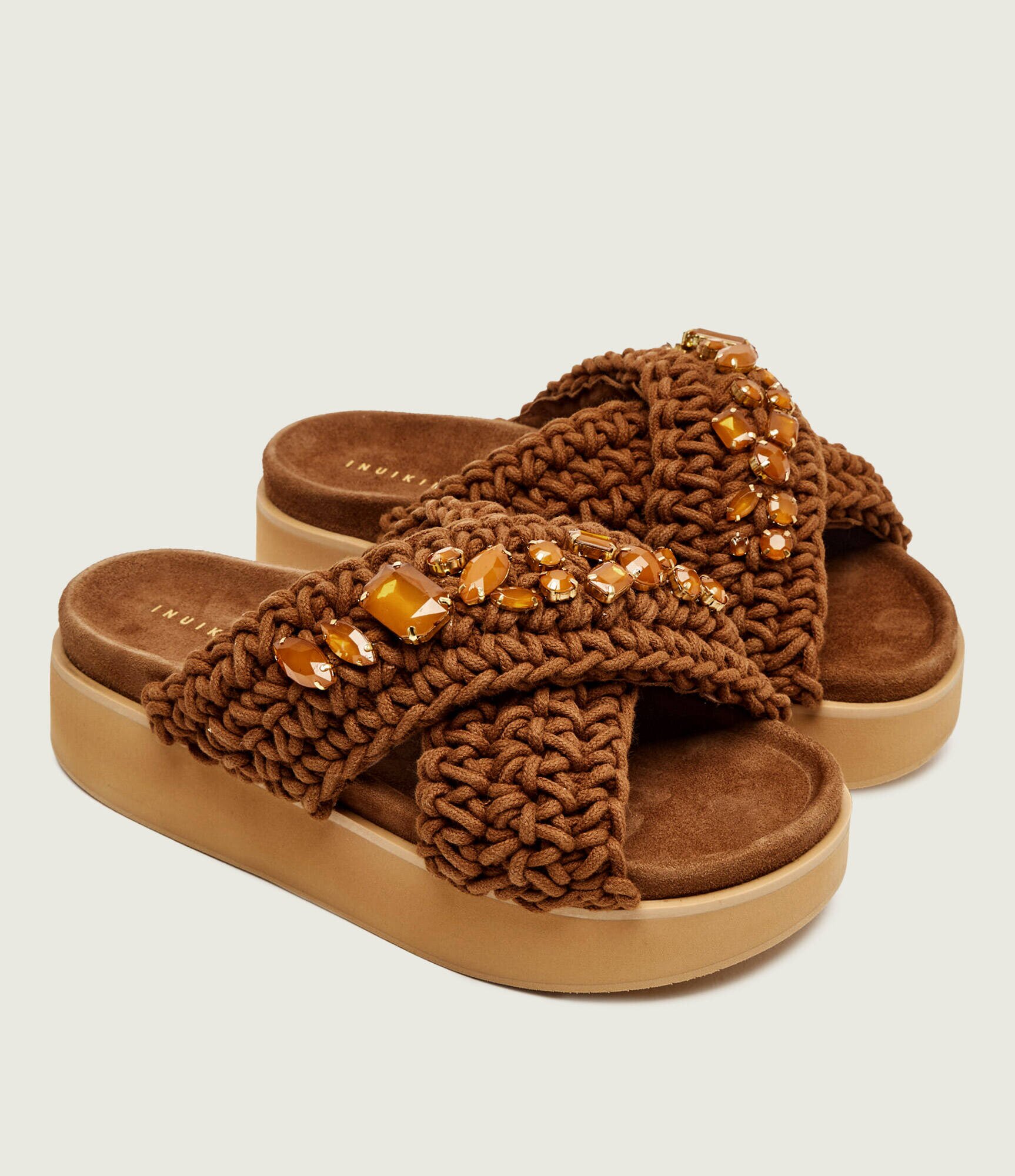 Inuikii Șlapi WOVEN STONES | piele întoarsă