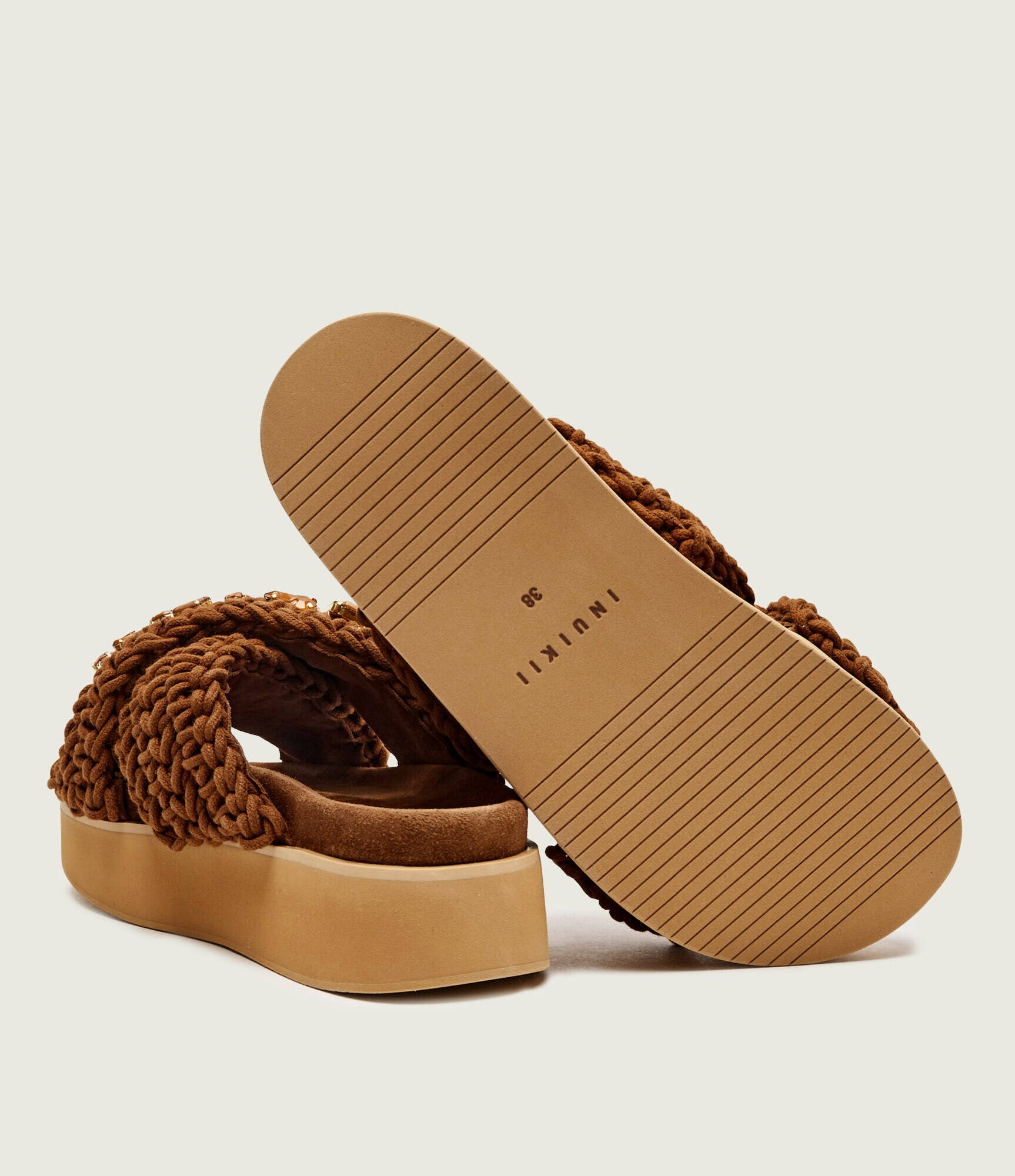 Inuikii Șlapi WOVEN STONES | piele întoarsă
