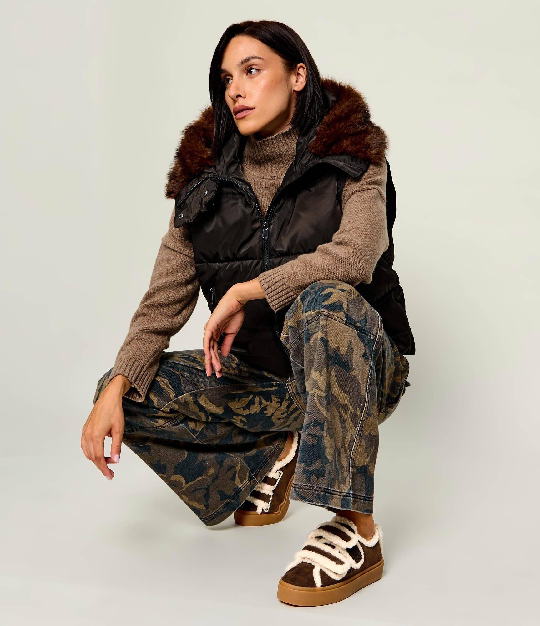 Inuikii Teniși din piele Velcro | shearling