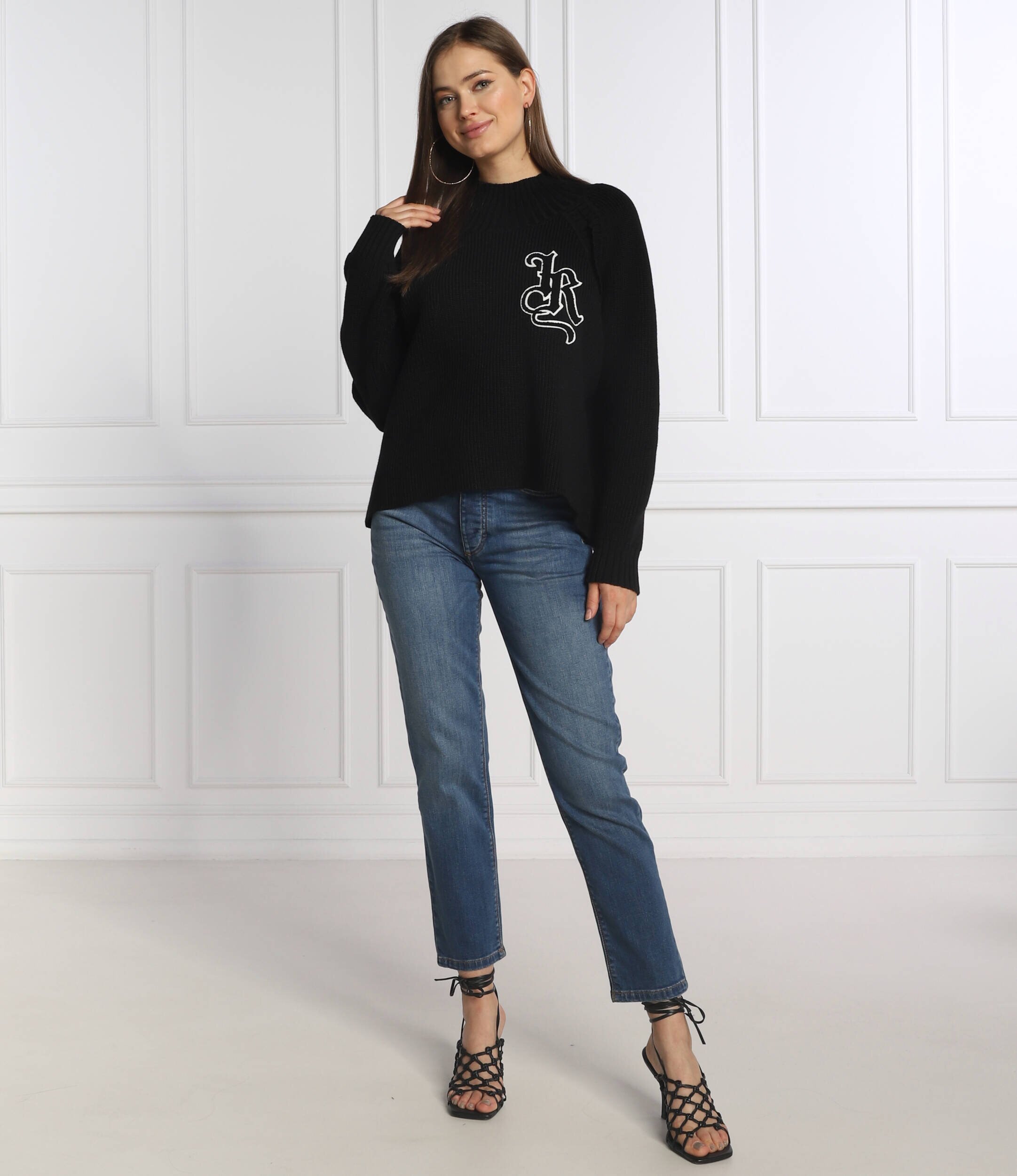 John Richmond Pulover MORON | Oversize fit cu adaos de lână