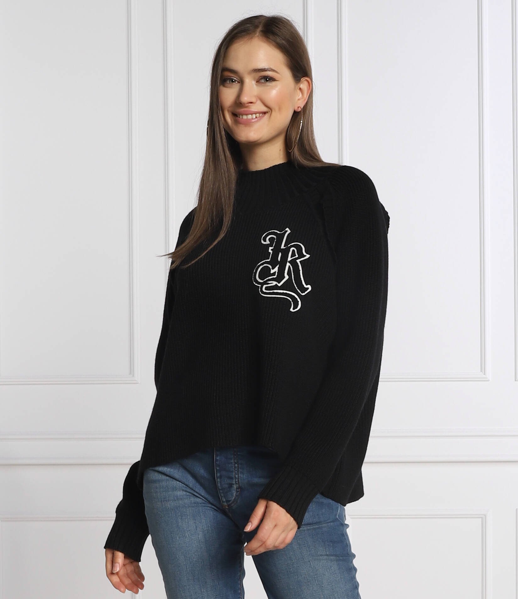John Richmond Pulover MORON | Oversize fit cu adaos de lână