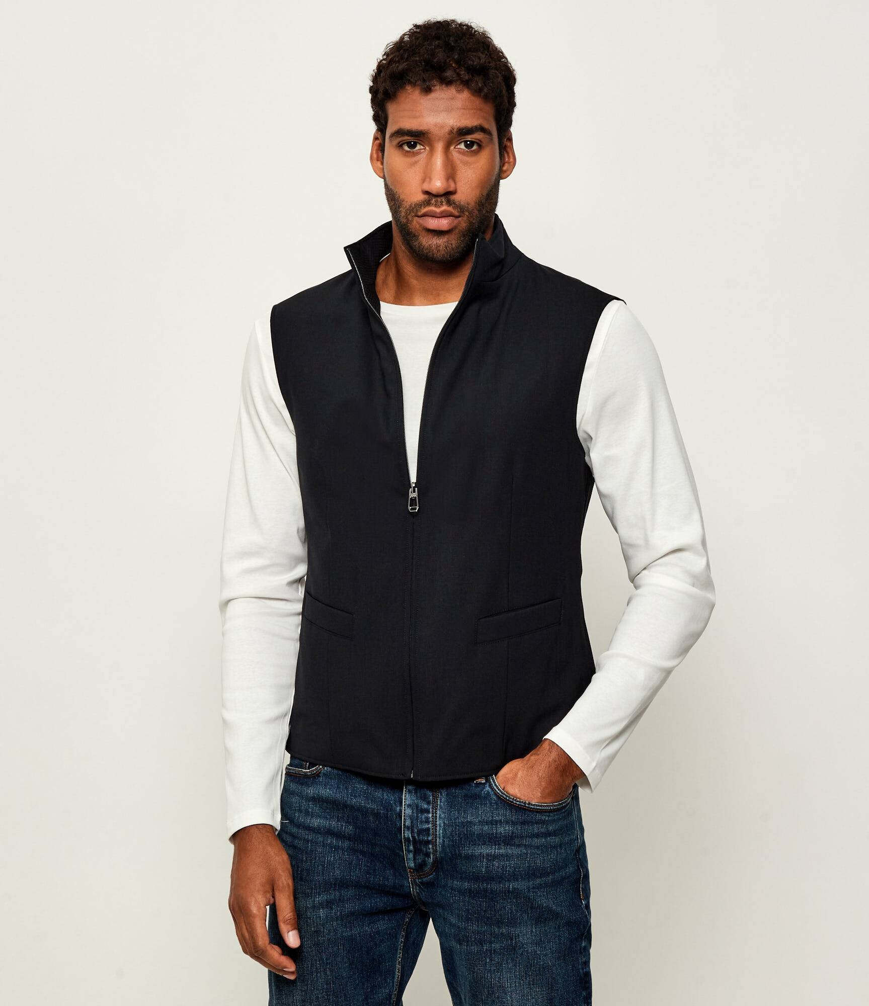 Joop! Cu două fețe vestă Wake-J2 | Slim Fit cu adaos de lână