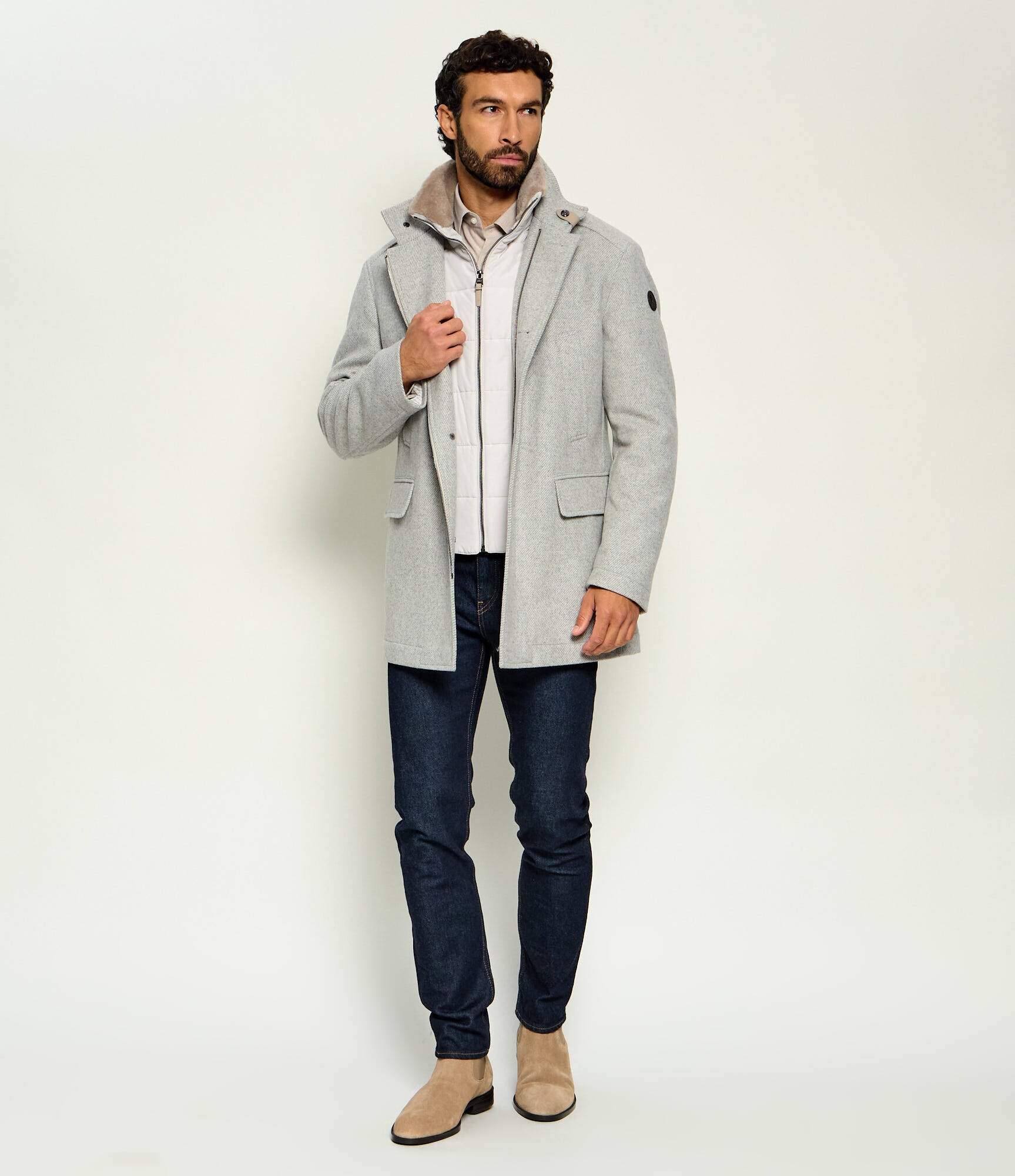 Joop! De lână palton 2 în 1 Gary | shearling