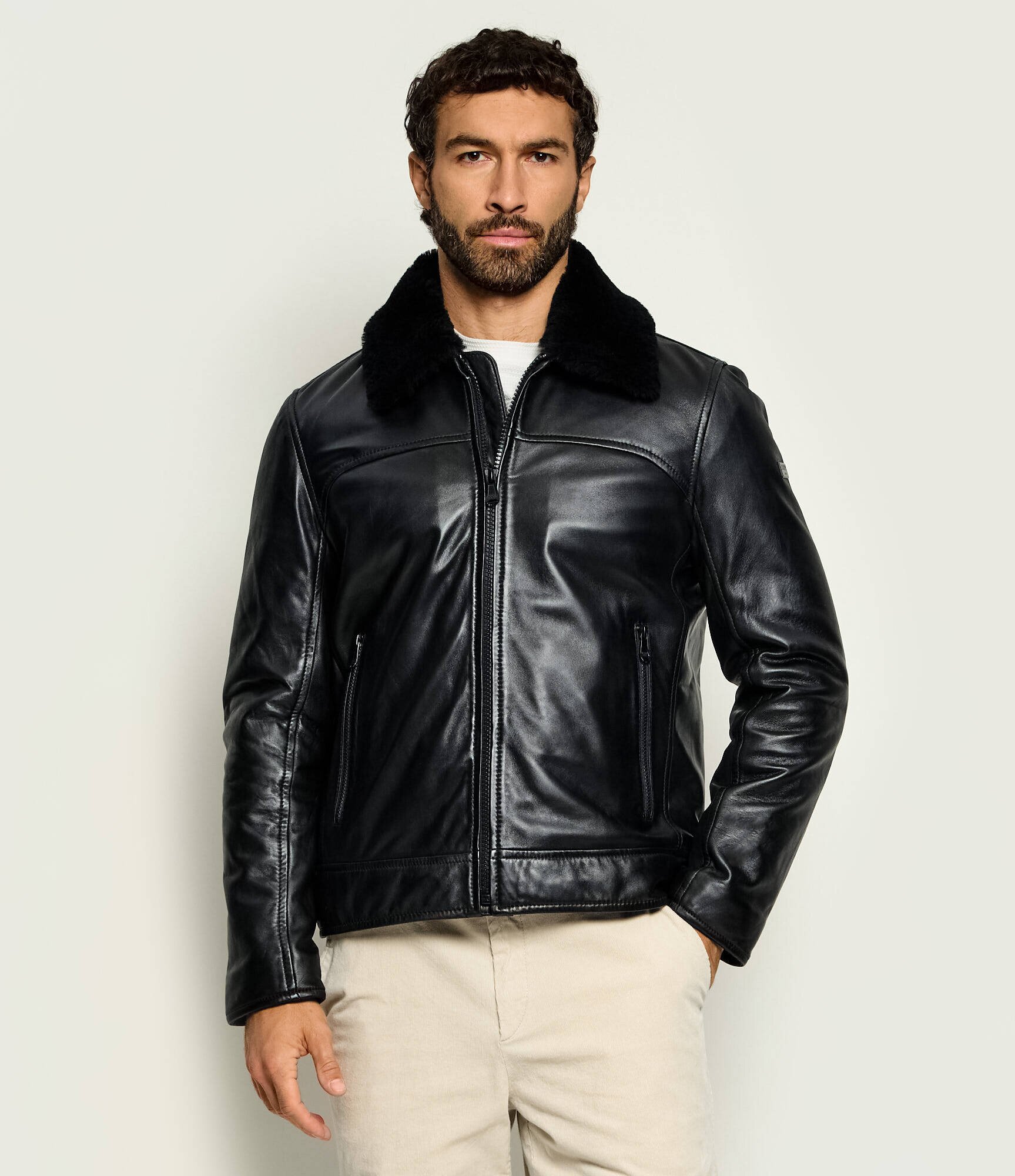 Joop! Geacă de piele Cleary-Wf | regular fit