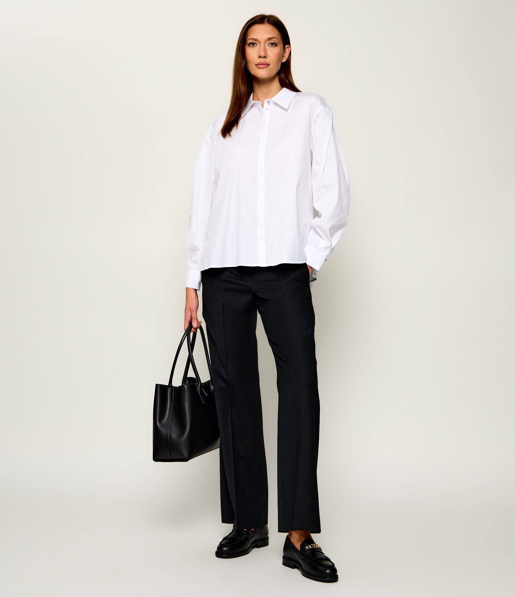 Joop! Pantaloni Pizara | Loose fit cu adaos de lână