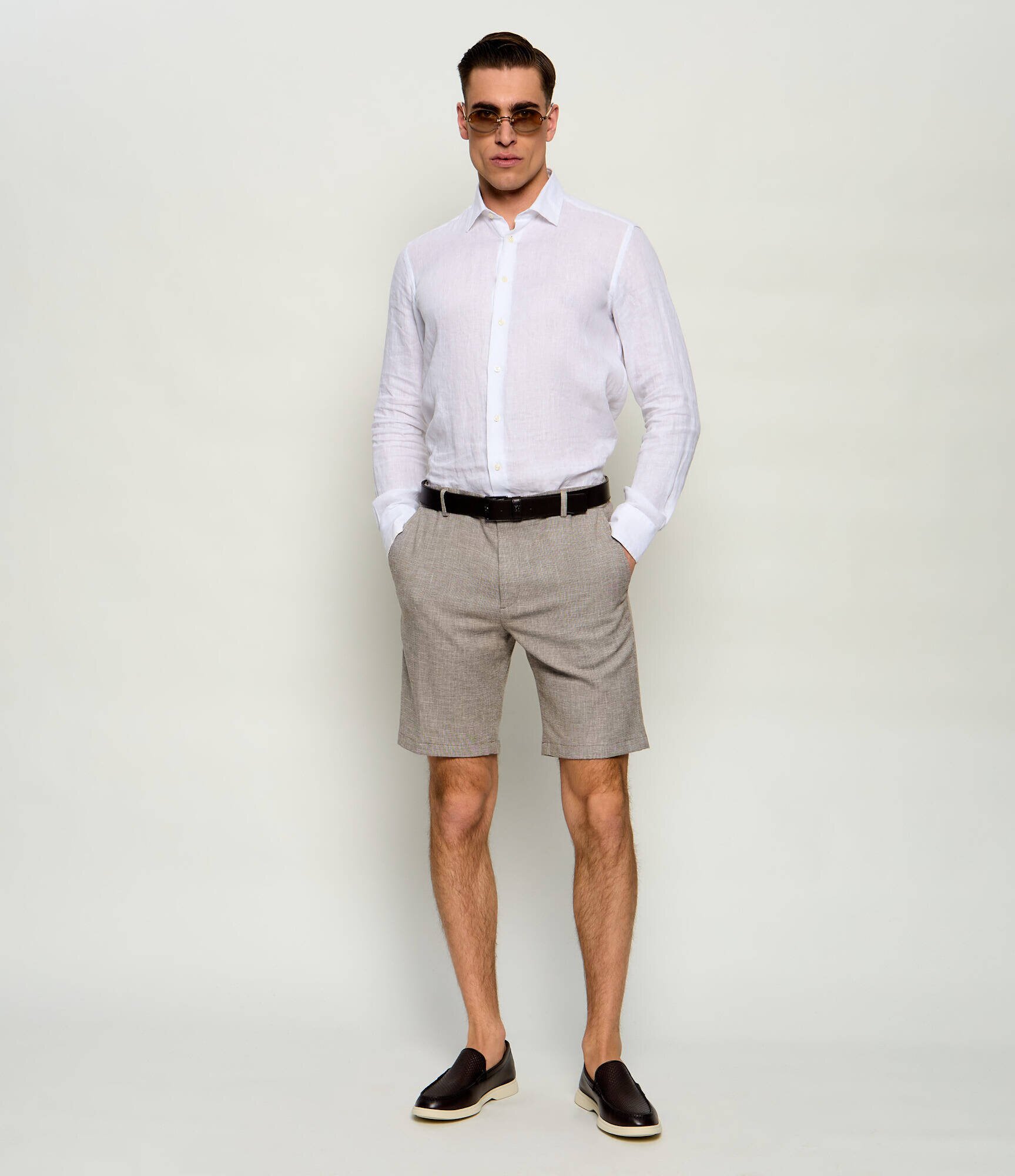 Joop! Pantaloni scurți chino Capri-W | Slim Fit | cu adaos de in