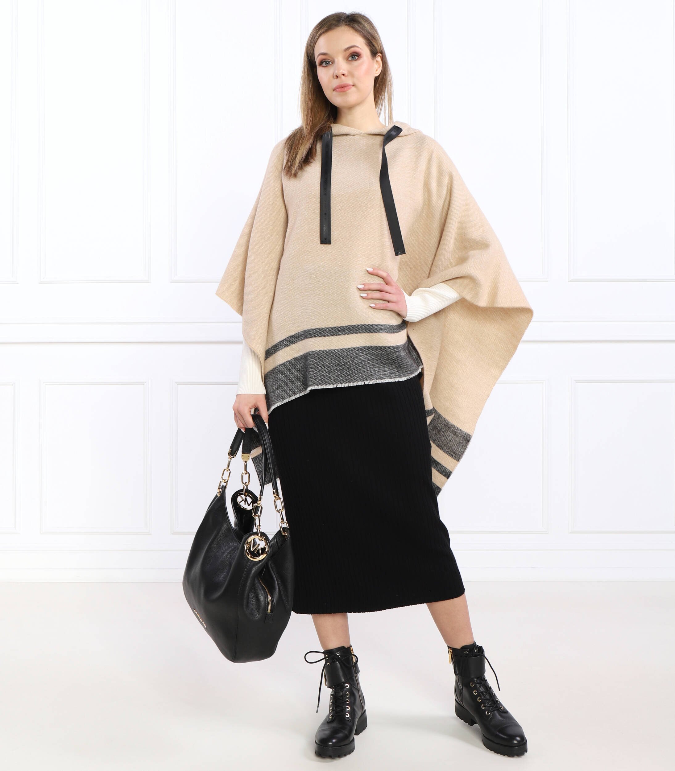 Joop! Poncho | Relaxed fit cu adaos de lână