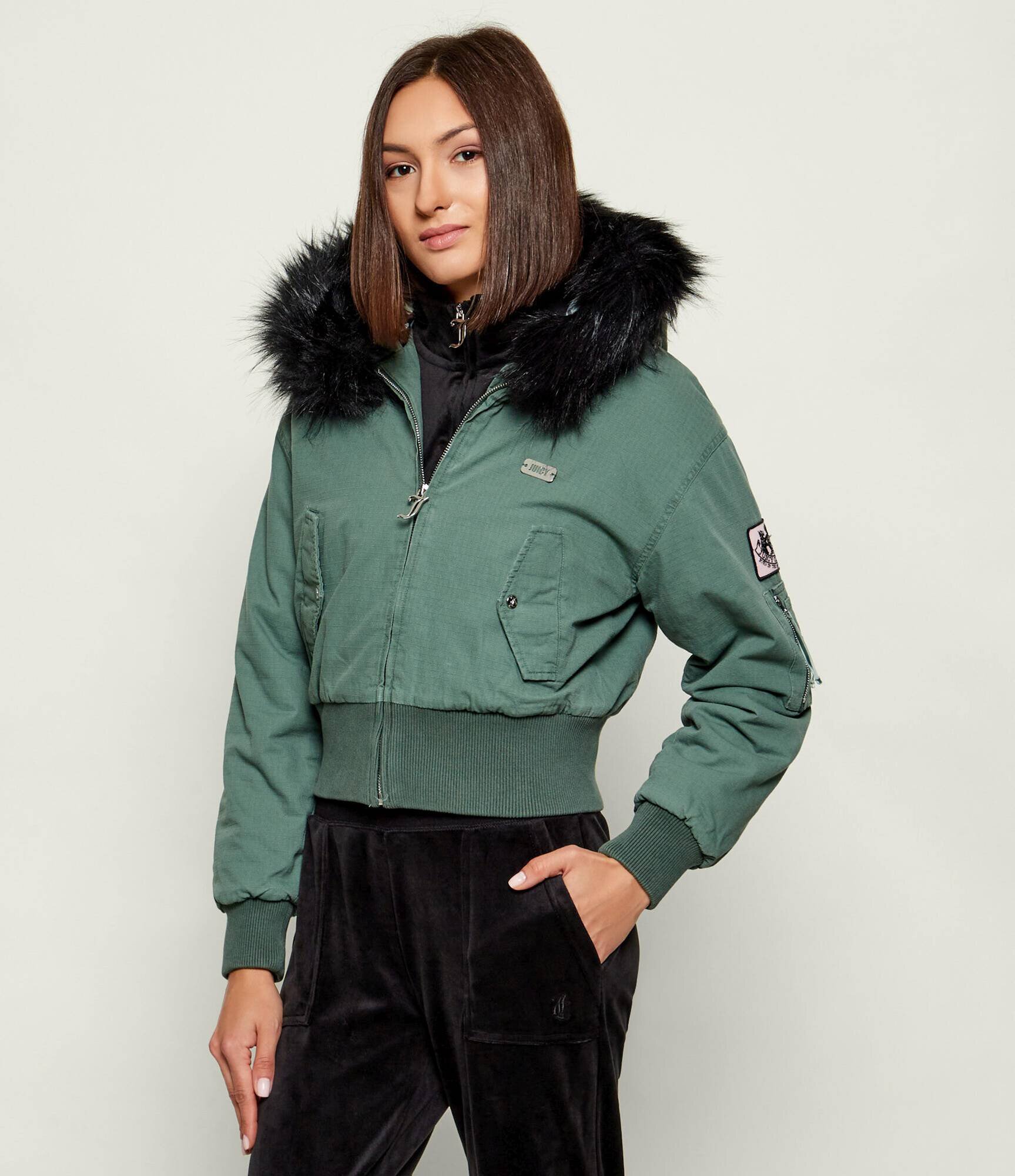 Juicy Couture Geacă bomber Twill | Cropped Fit